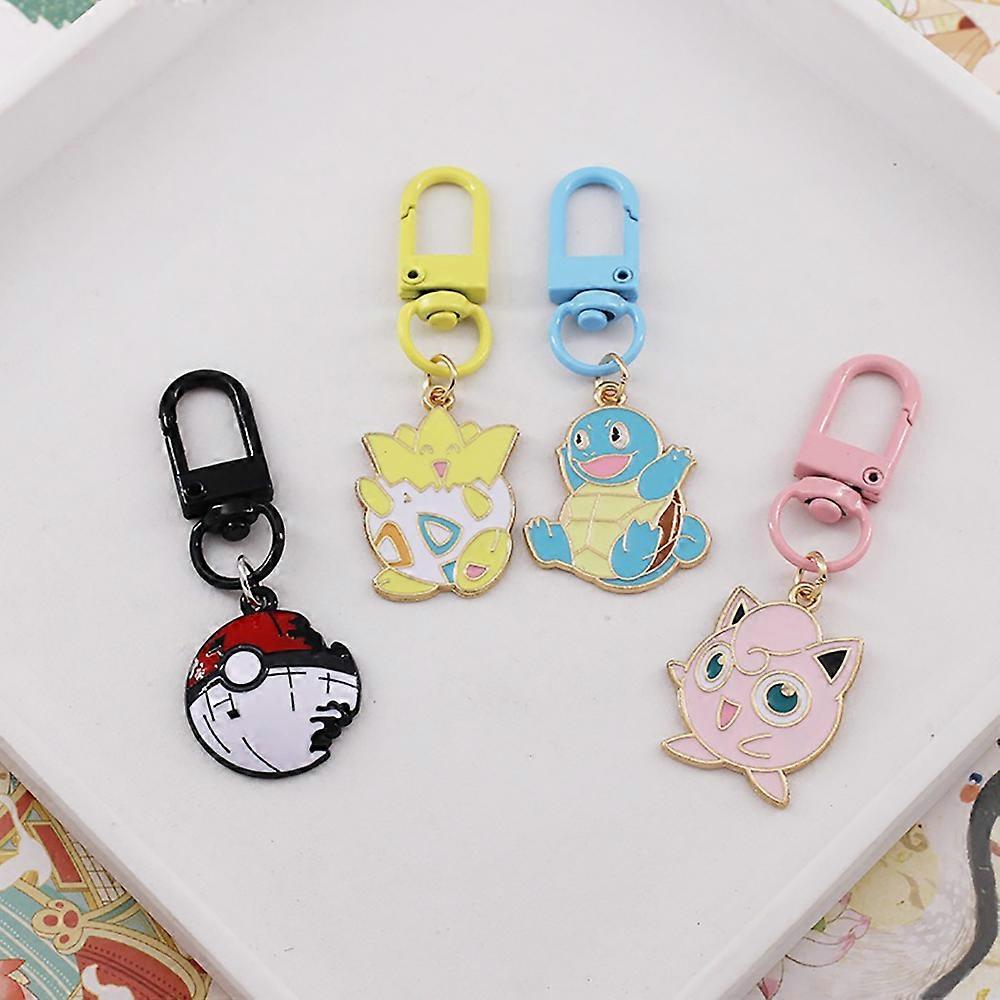 Pokemon Keychain Squirtle Bulbasaur Pikachu Cartoon Key Chain Pendant Alloy Pok��mon Keyring Bag Pendant Accessorie Jewelry Gift