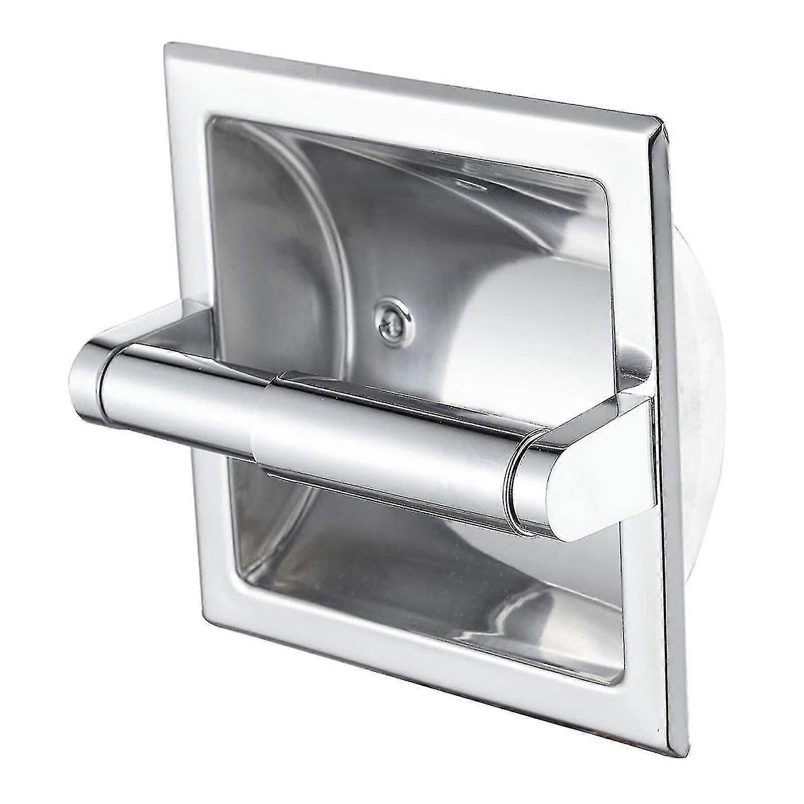 ステンレススチール埋め込み式トイレットペーパーホルダー - バスルーム用壁掛けディスペンサー