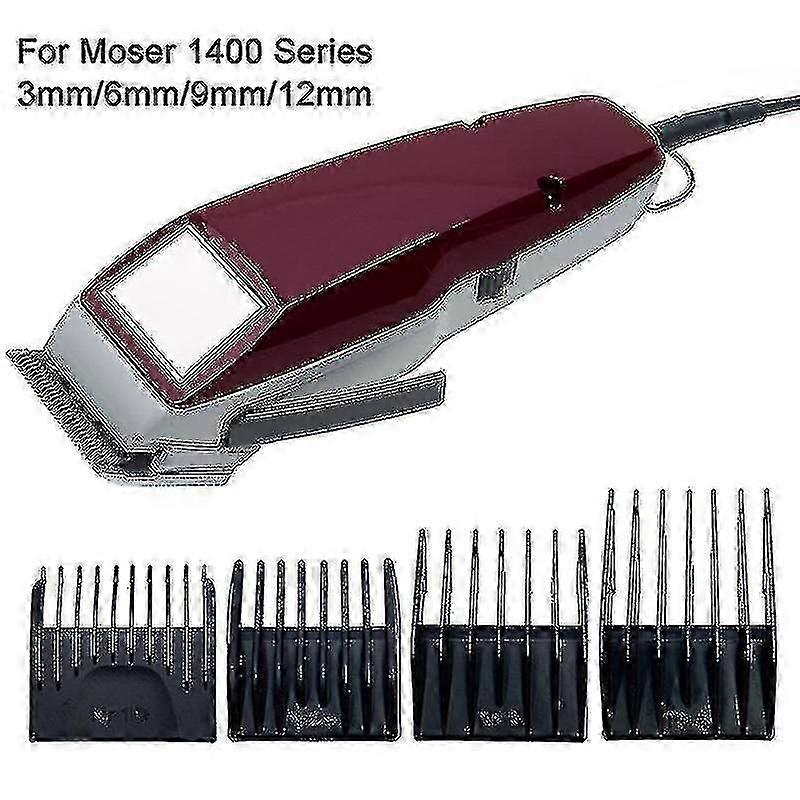 4-Piece Hair Clipper Limit Comb Set - Replacement Cutting Guides Compatible with Moser 1400 Clippers