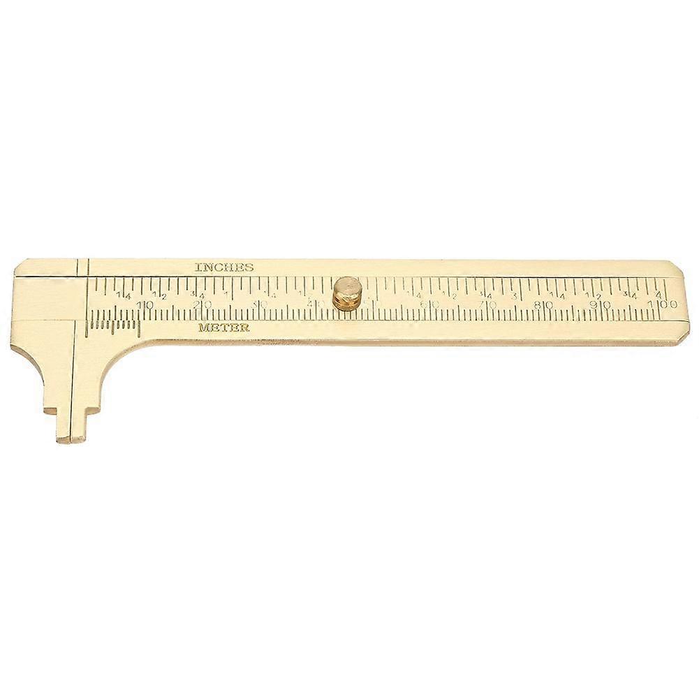 Double Scale Vernier Caliper Portable Brass Sliding Caliper Gauge Ruler Measuring Tool (100mm)