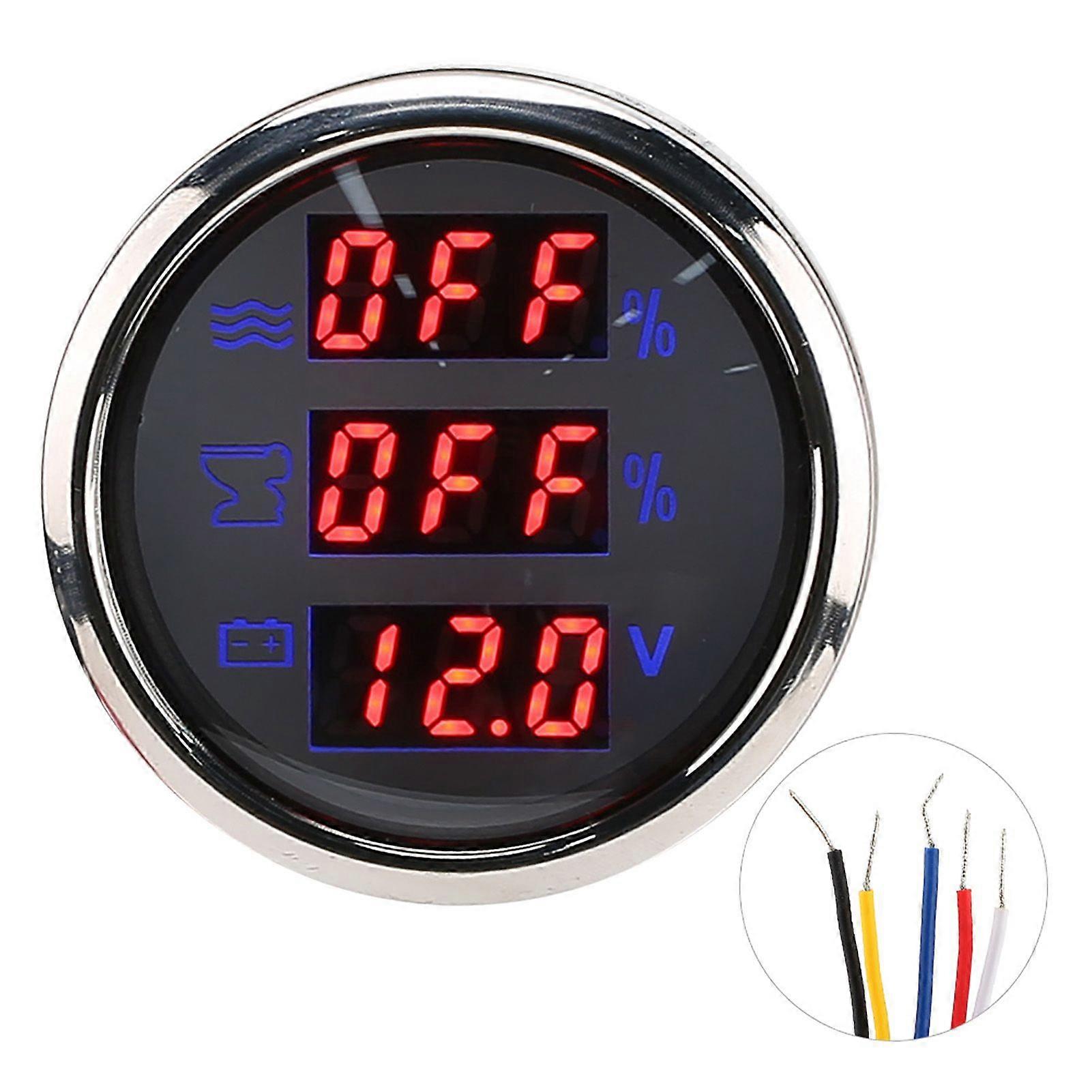 52MM/2in 3In1 Water Level Meter Sewage Gauge Voltage Instrument 0190 EU Standard