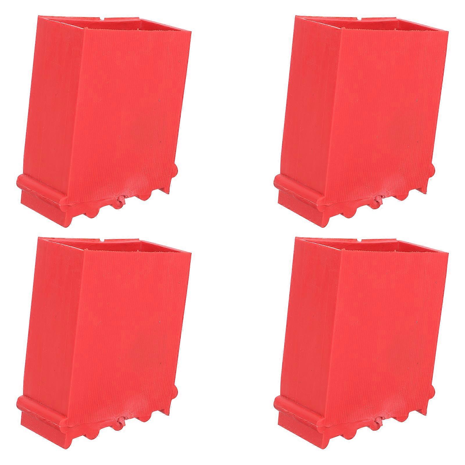 Ladder Protective Mat Non-Slip Ladder Pads for Protection 4Pcs Rosy Rubber