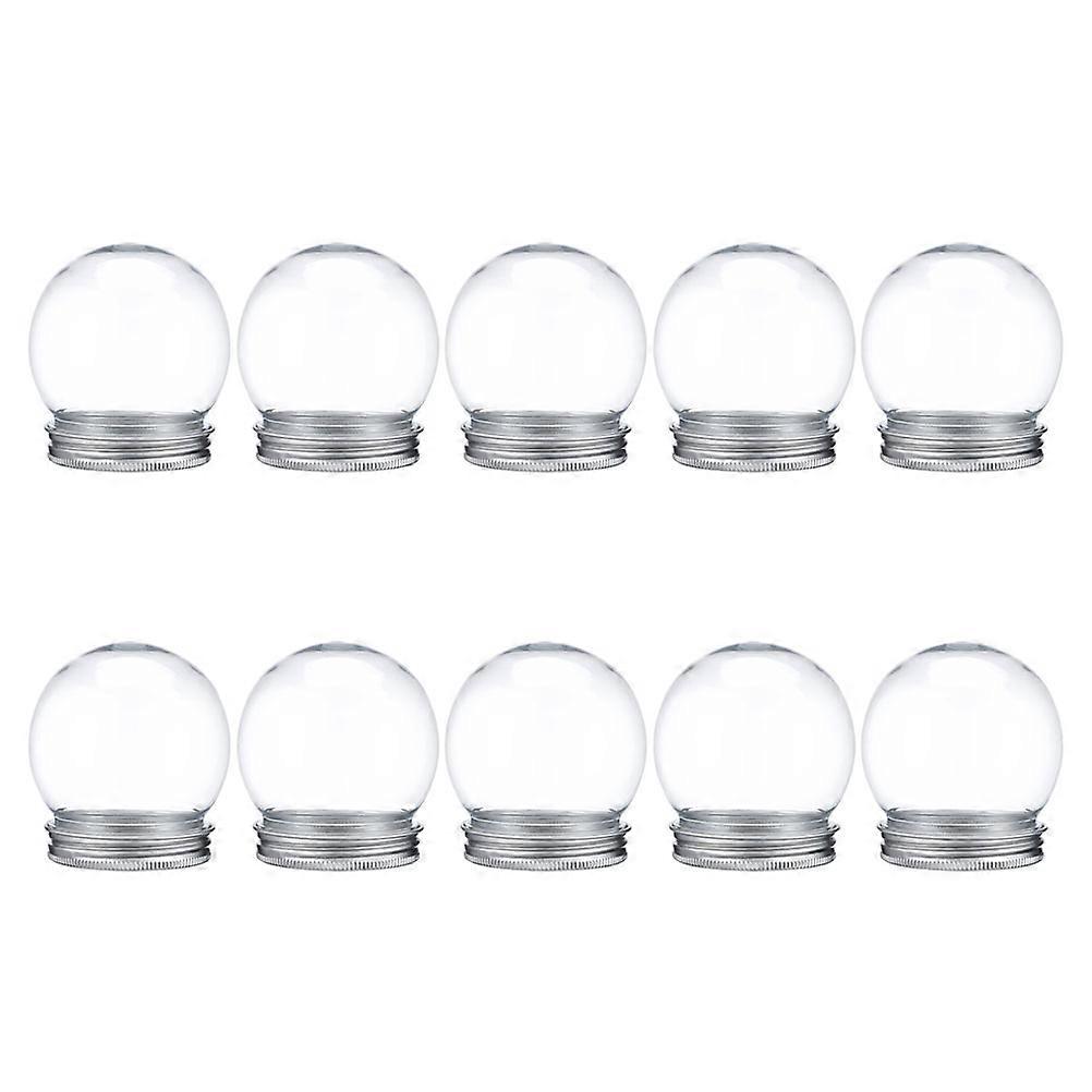10Pcs Transparent Snow Globe Kit With Screw Cap For DIY Projects And Family Activities 2.75X2.36In