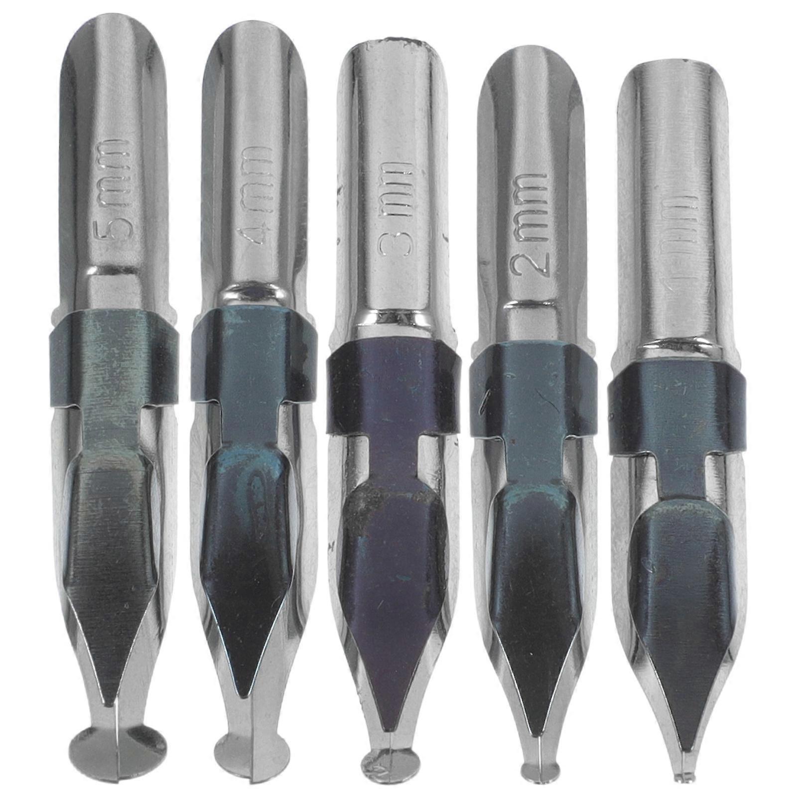Dip Pen Nibs For Writing Tasks Art Projects Round Simple Design 4.00X0.70X0.50Cm Silver Stainless Steel 5Pcs
