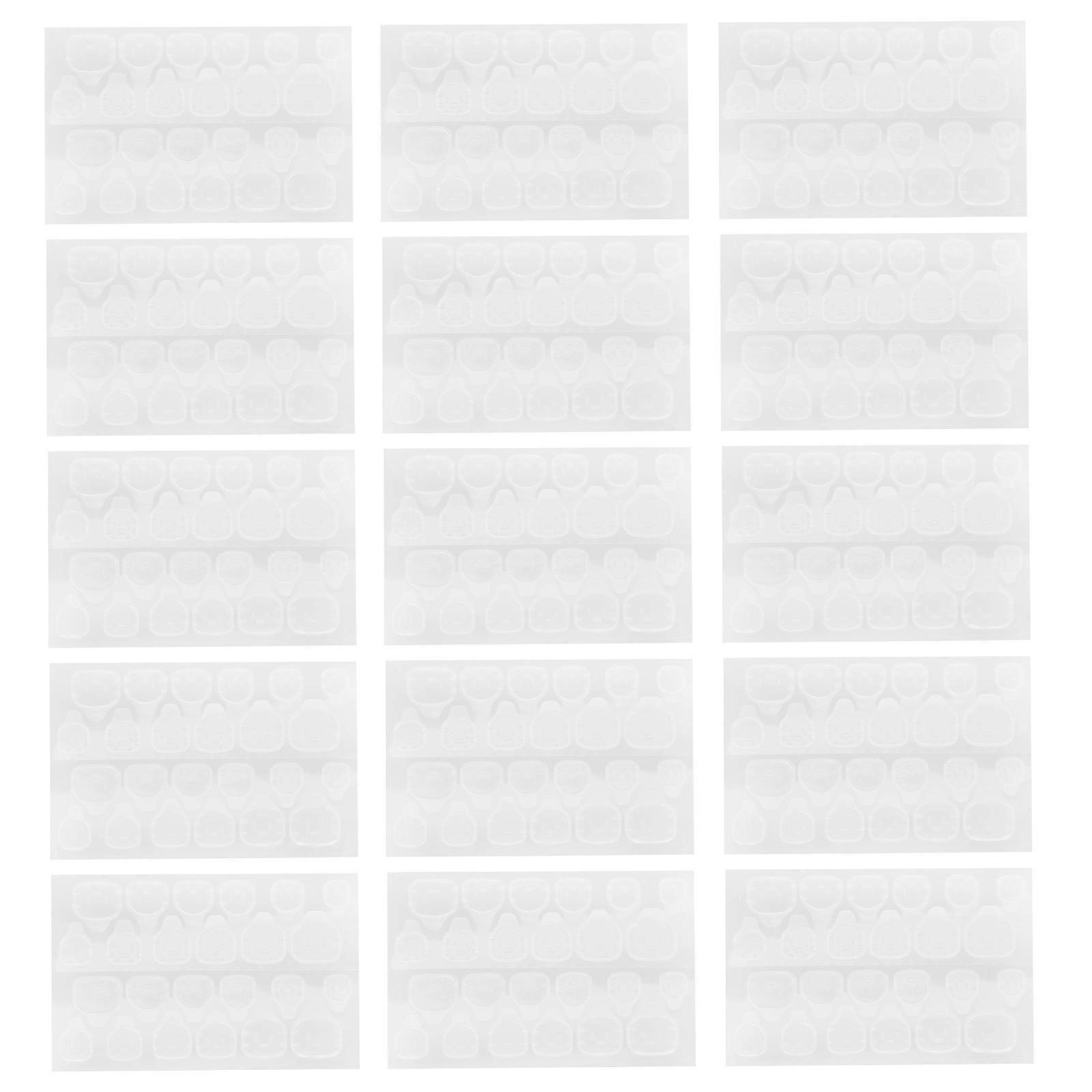 Manicure Supplies Adhesive Nail Glue Tabs for Fake Nails Pink Jelly Glue Stickers with Protective Effect 15sheets