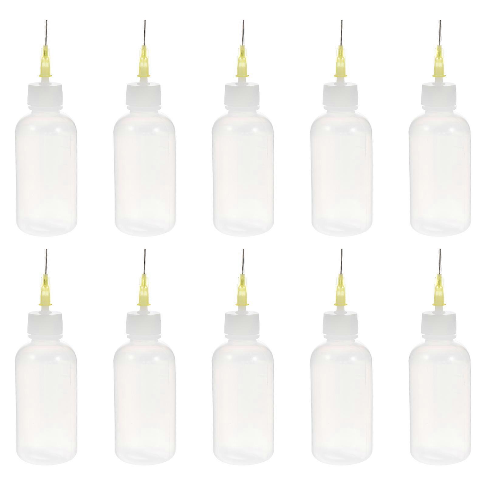 Craft Glue Applicator Bottles Needle Tip Glue Bottles for Arts and Crafts Industrial Use and Daily Activities Plastic White for Glue Storage 10Pcs