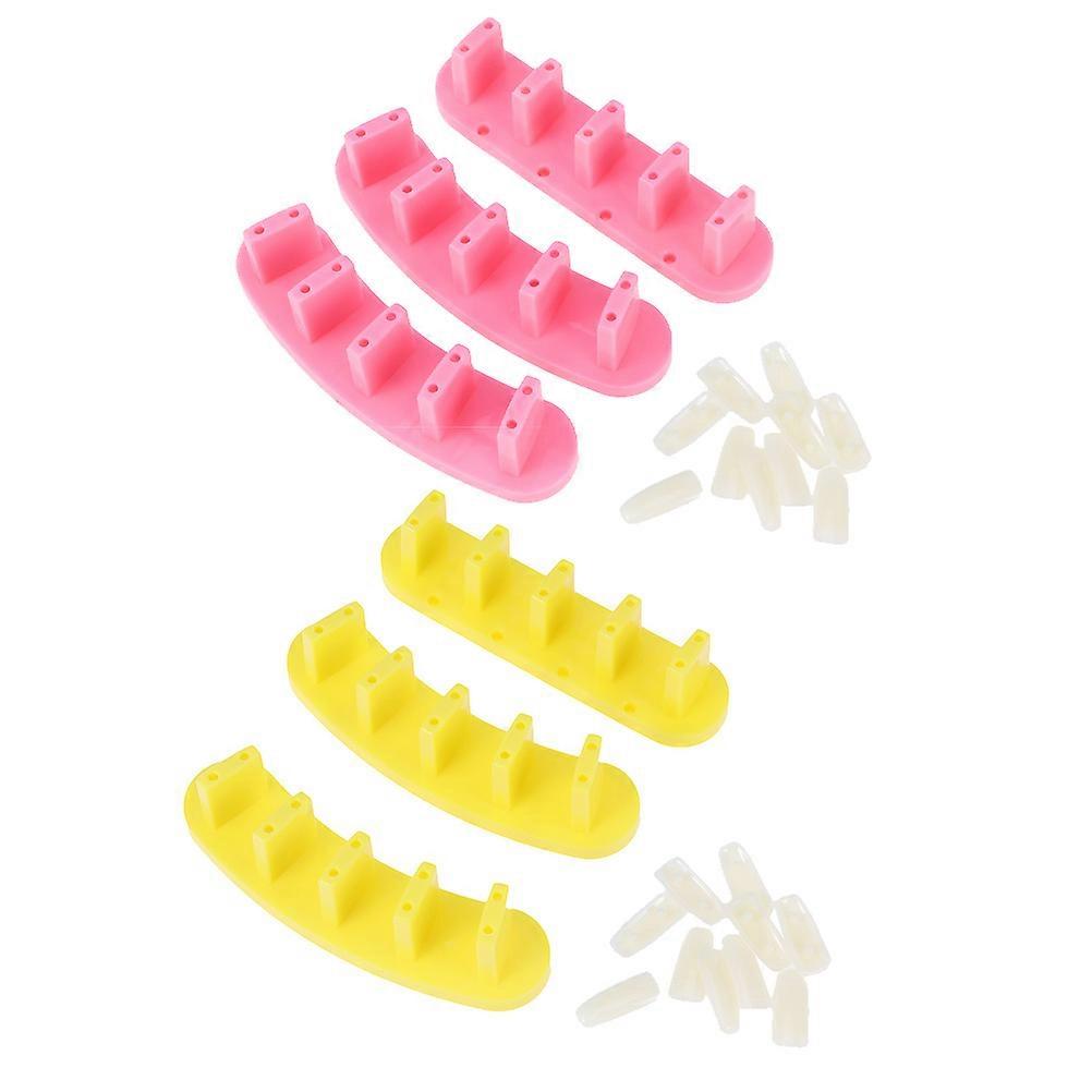 False Nail Tip Stand Nail Display For Home Use Assorted Color 3-in-1 Design 2 Boxes