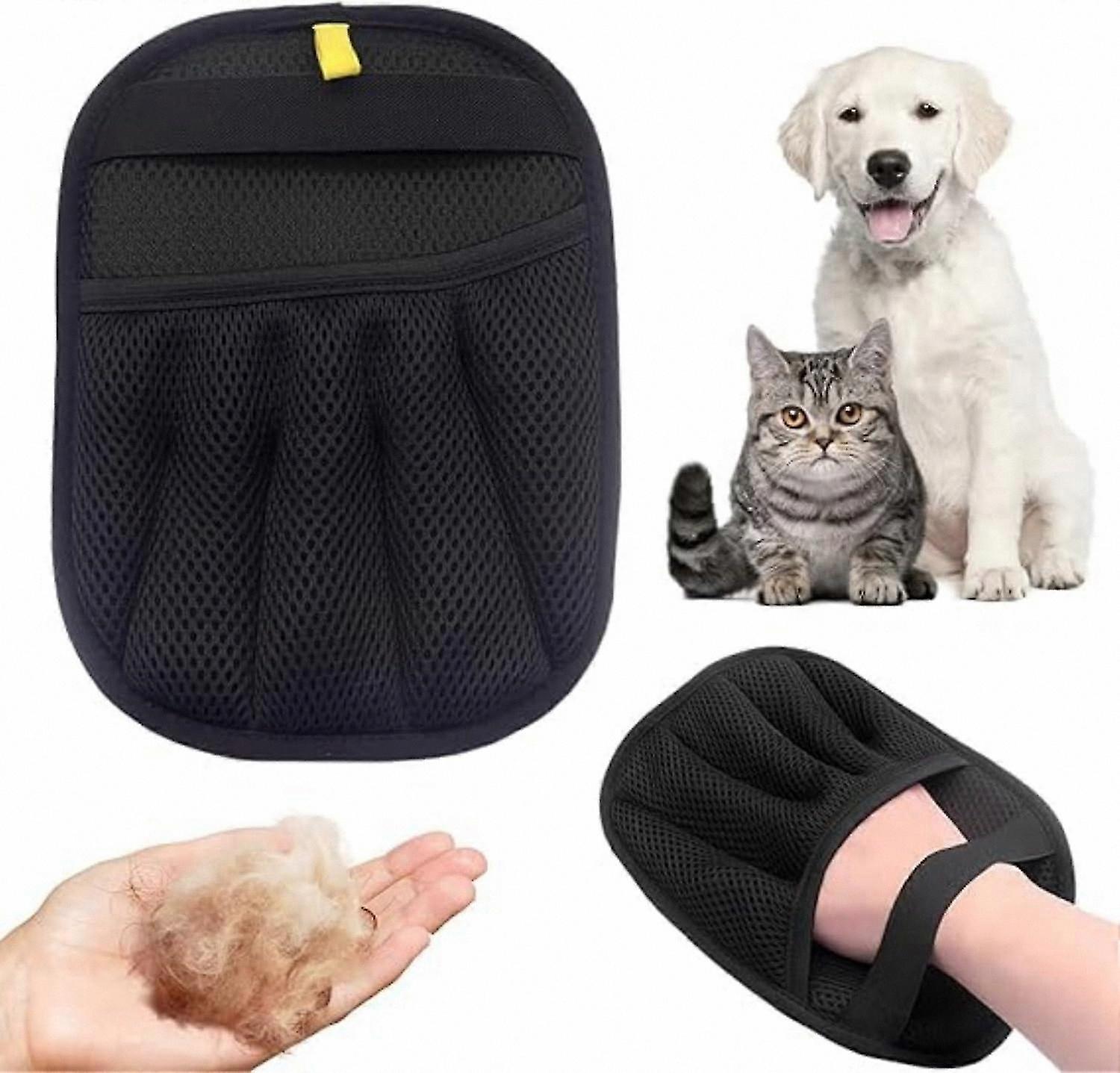 Pet Grooming Gloves for Dogs & Cats, Reusable Deshedding Tools for Washing & Brushing Faux Fur, 2-Pack Static Removal Solution