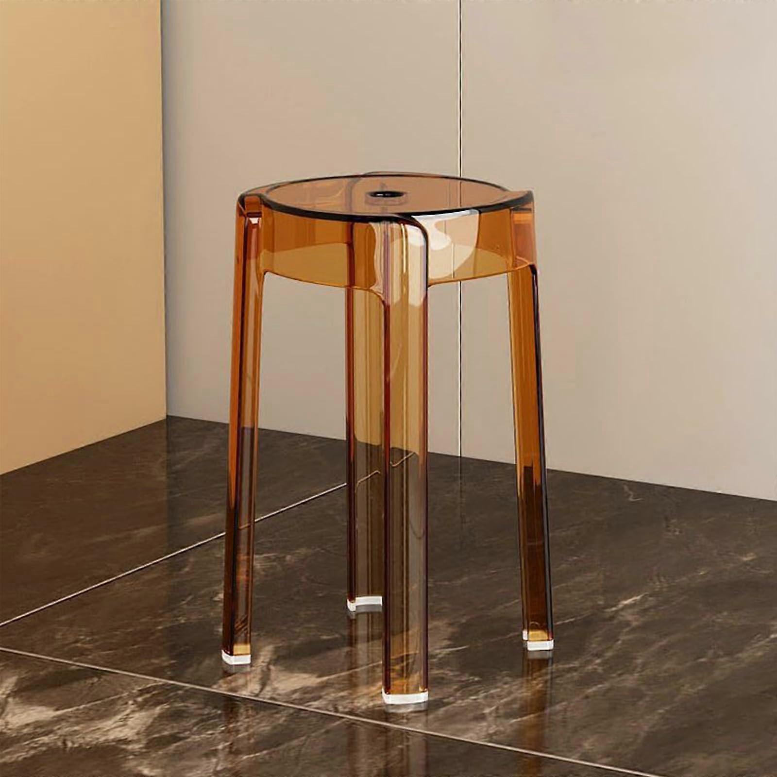 Modern Clear Acrylic Stackable Bar Stool Backless Counter Height Chair For Indoor Outdoor Use 30x46cm (12x18in)