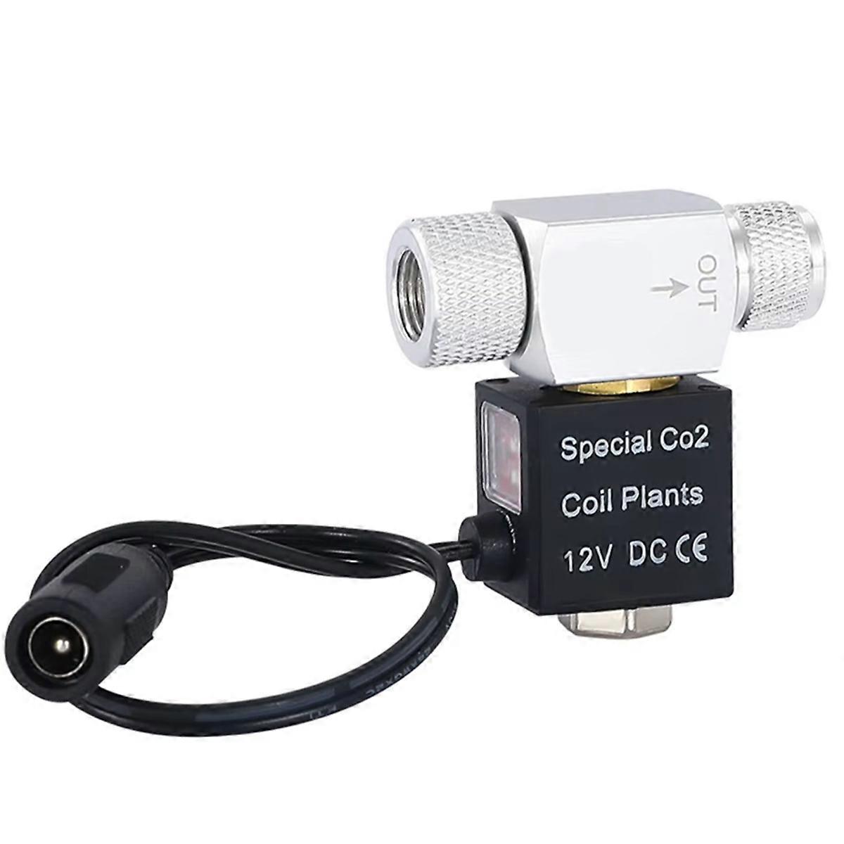 Aquarium CO2 Solenoid Valve 12V Low Temperature Automatic Control Waterproof Double Head Regulator for Fish Tank EU