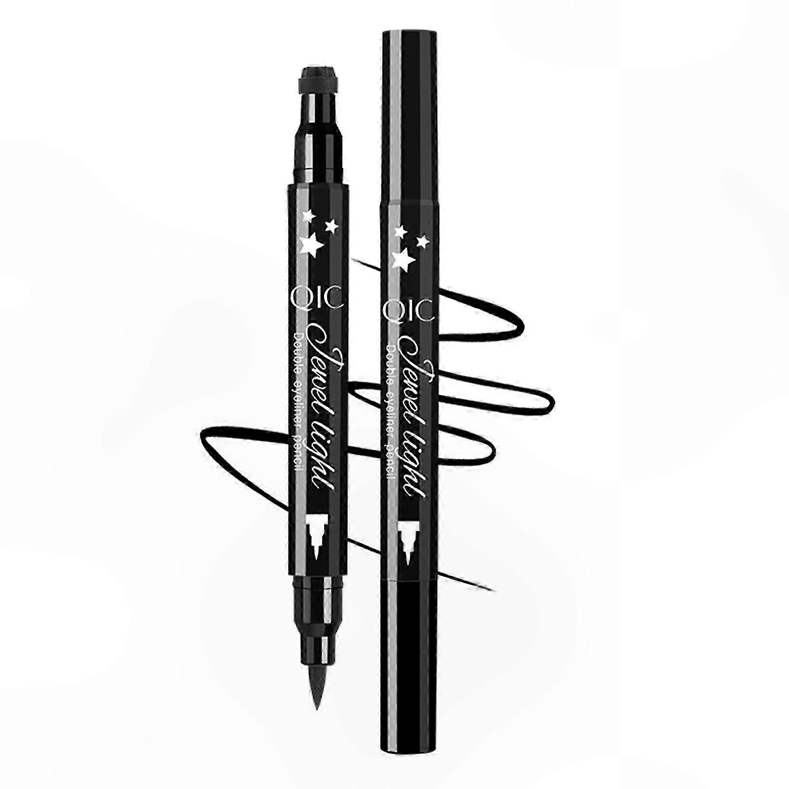 Waterproof Dual-Tip Eyeliner Pen with Stamp Function for Precise Eye Makeup Application