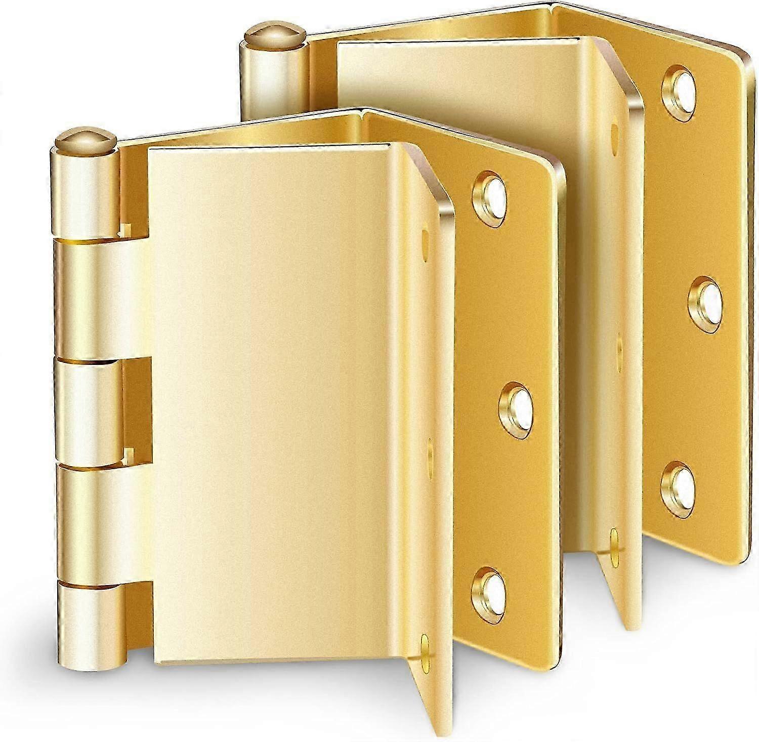 Handicap Brass Expandable Door Hinges - Offset Hinges for Doors - 3 Pack   3