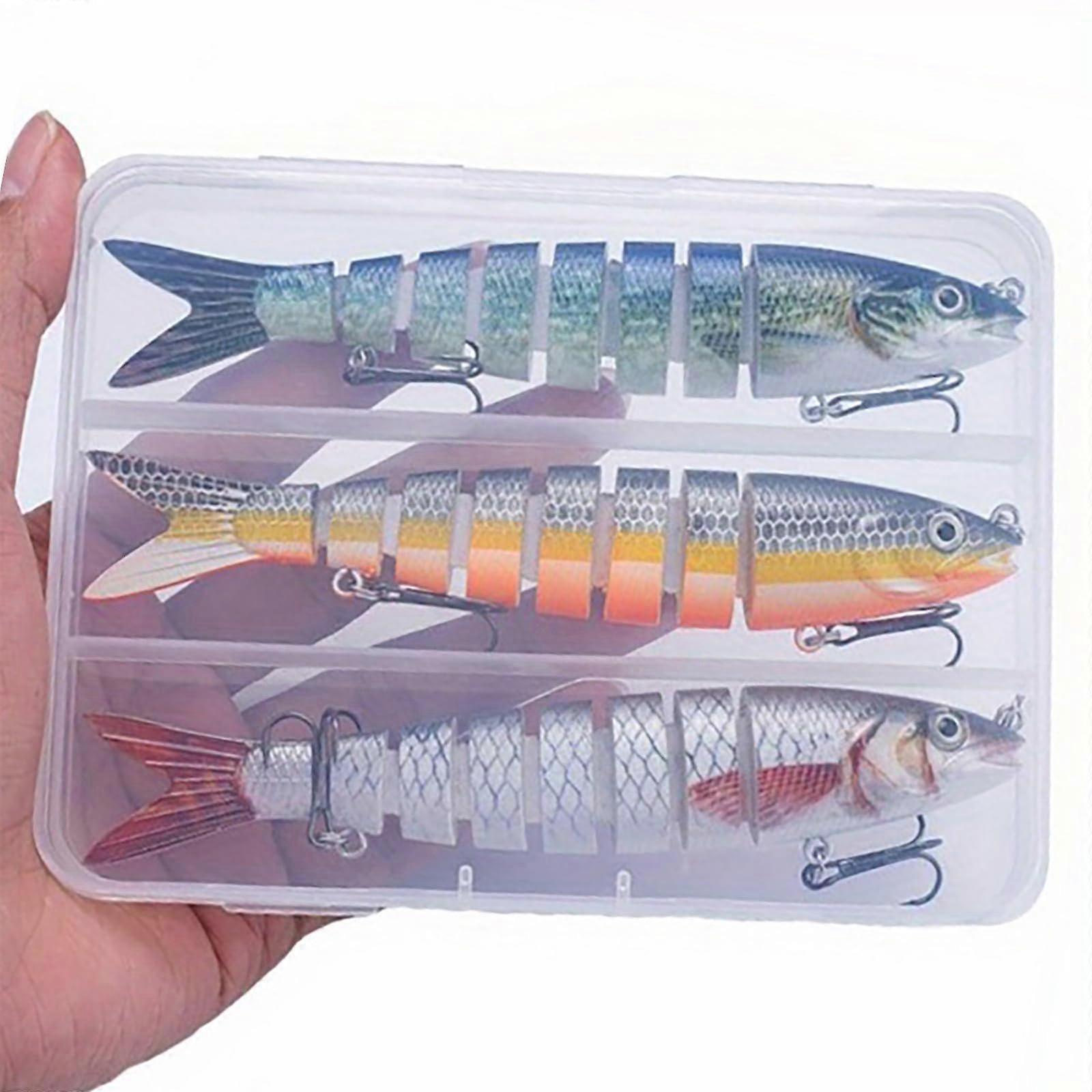 Wobblers Multi Section Jointed Fishing Lures Soft Plastic With Treble Hooks For Swimming Baits