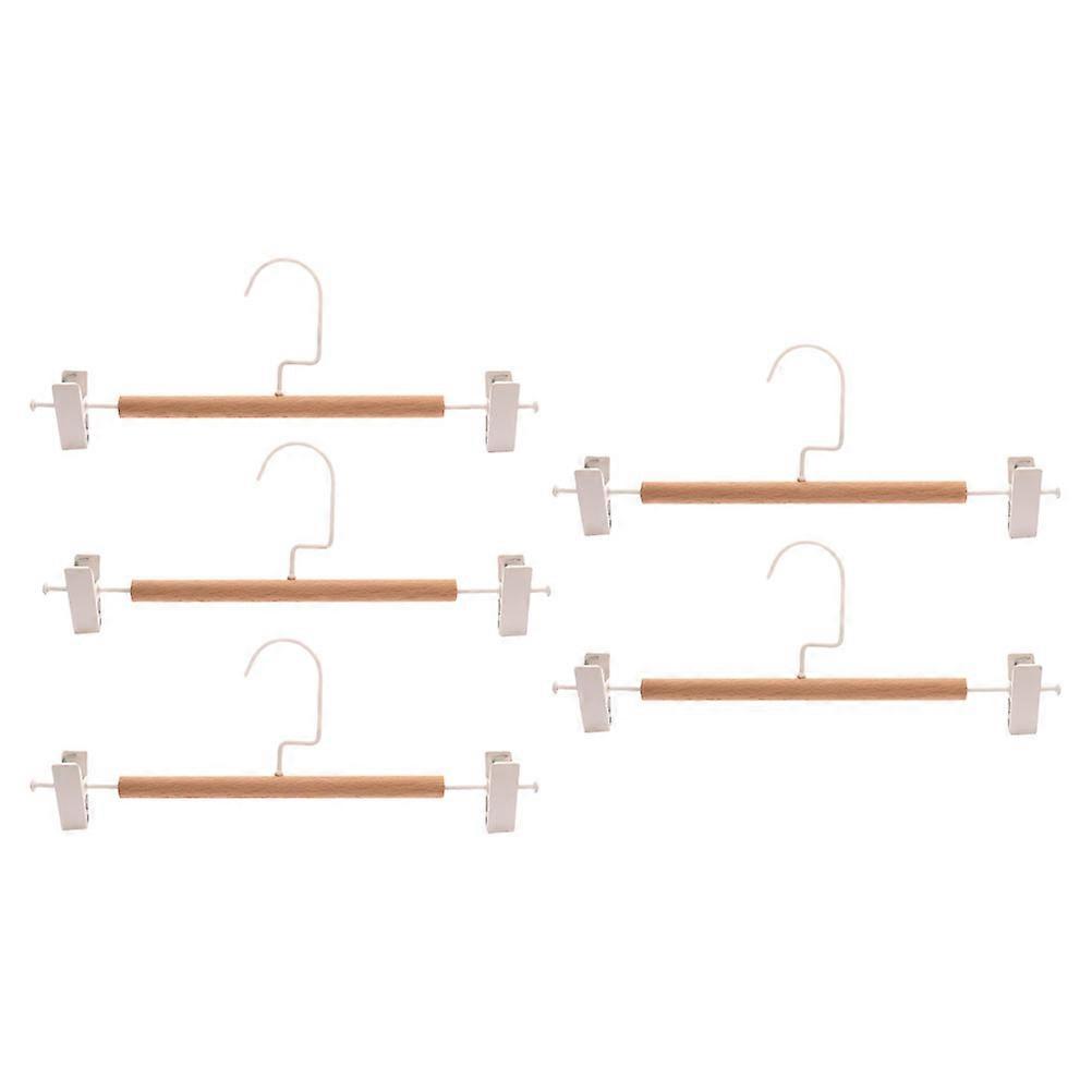 Sturdy Clamp Nordic Trouser Rack Wooden Hanger For Home Use 13.2X3.9X4.7in Tighter Clamping Force 10Pcs