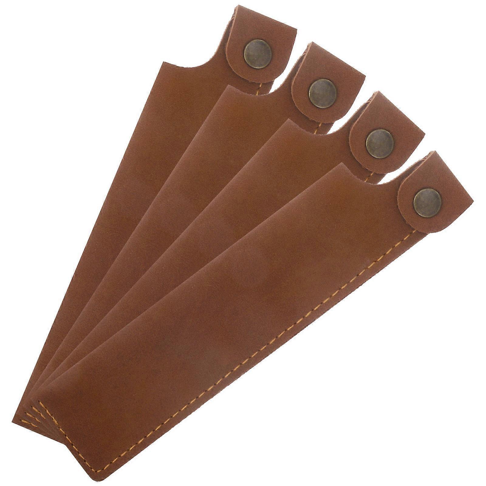 Retro Style Pen Sleeve Single Fountain Pen Accessories Rectangular Shape Brown Color