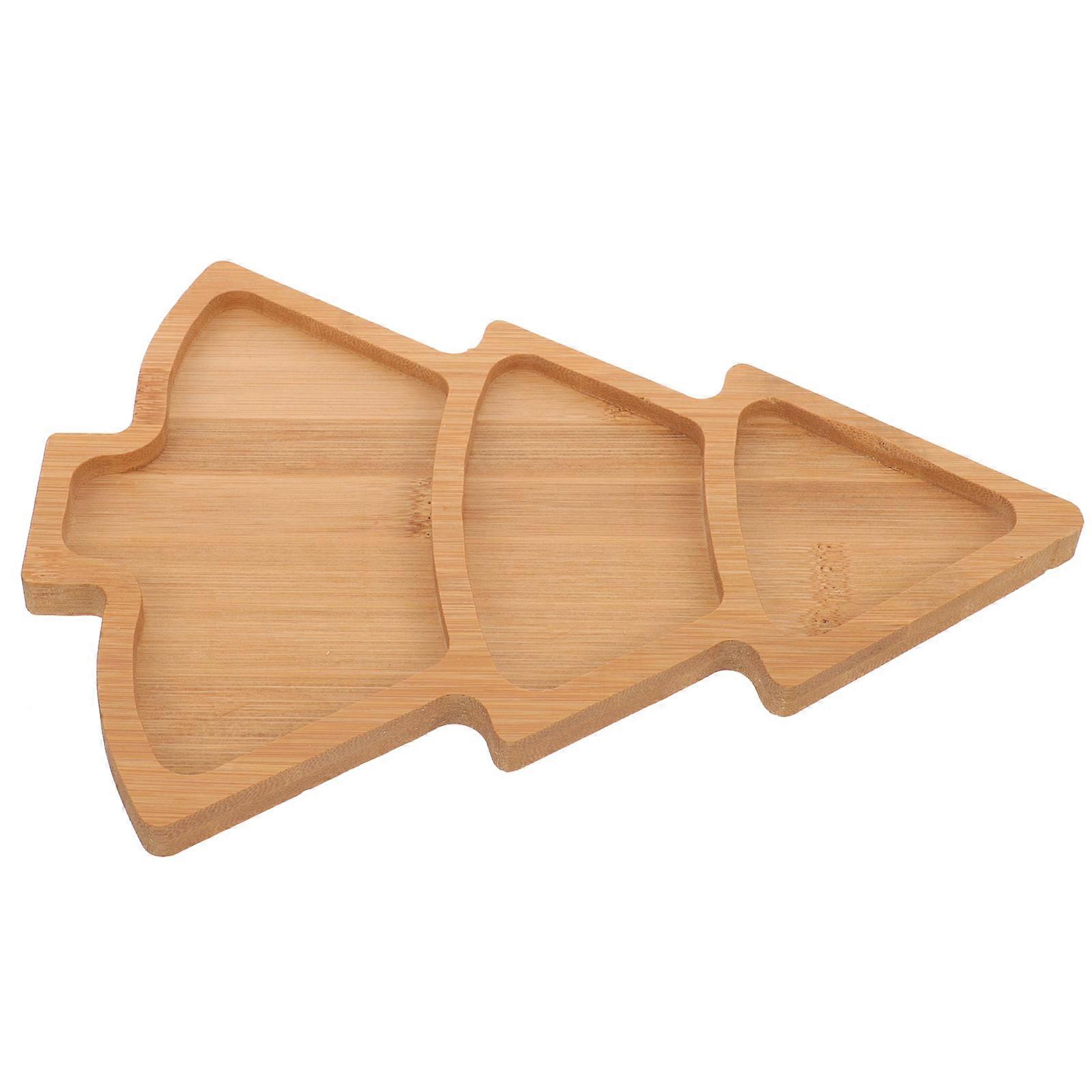 Xmas Tree Shaped Appetizer Platter 3Pcs Snack Plate Suitable For Birthday Party Household Use Brown