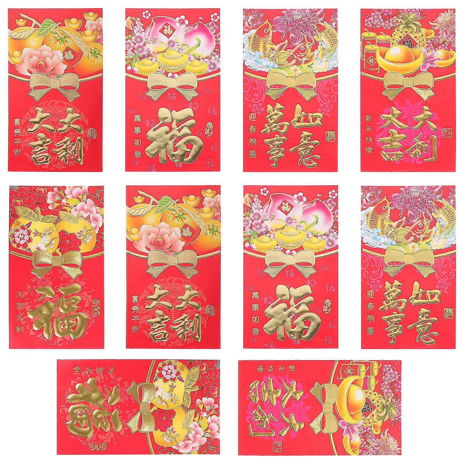 Chinese New Year Red Envelopes Paper Money Bags for New Year 100Pcs