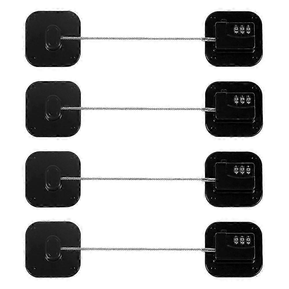 Refrigerator Lock, Combination Lock for Refrigerator Cabinets, Drawers, Heavy Duty Fridge Lock, Safety Lock 4 Pack