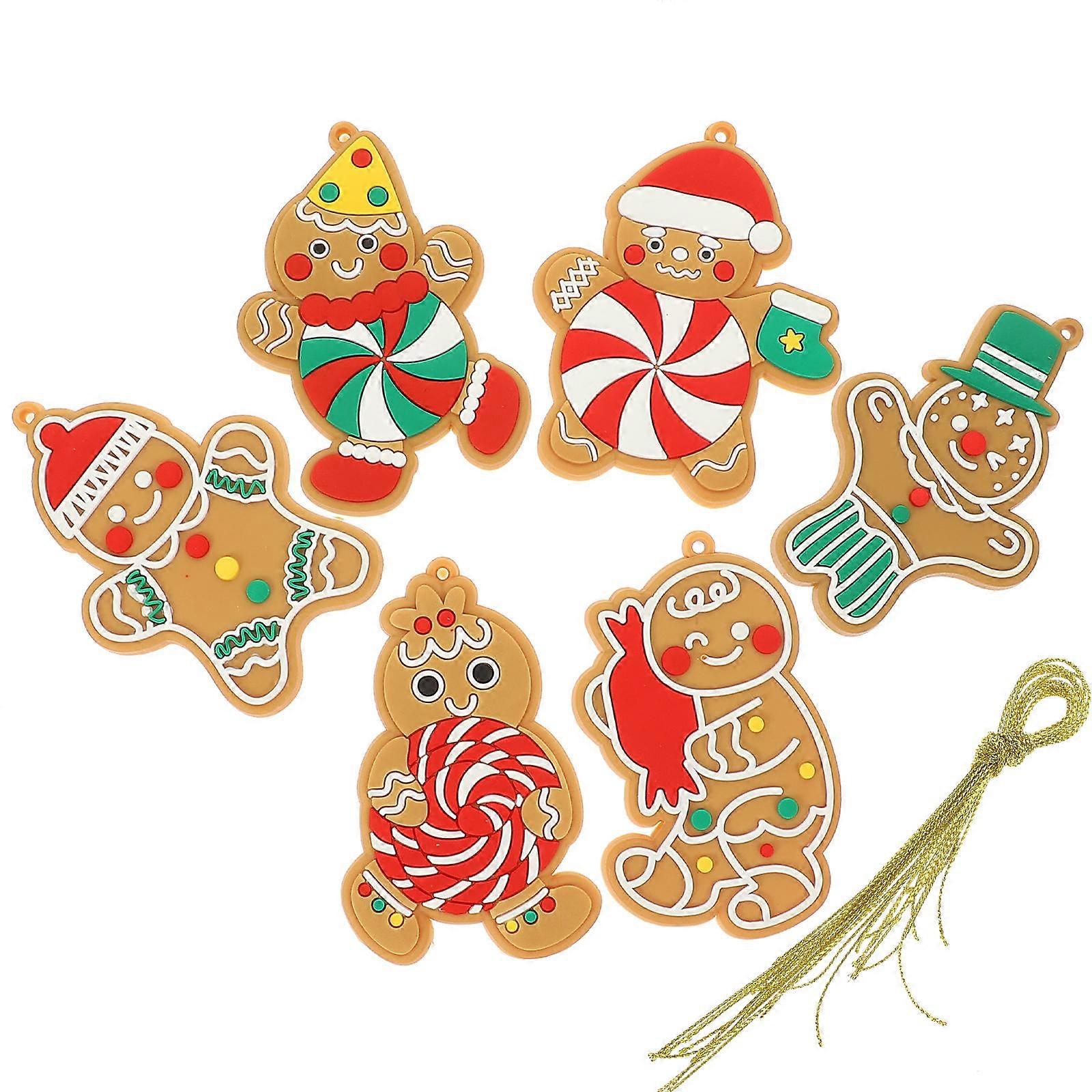 Gingerbread Man Hanging Ornament Xmas Tree Decor for 36Pcs Package