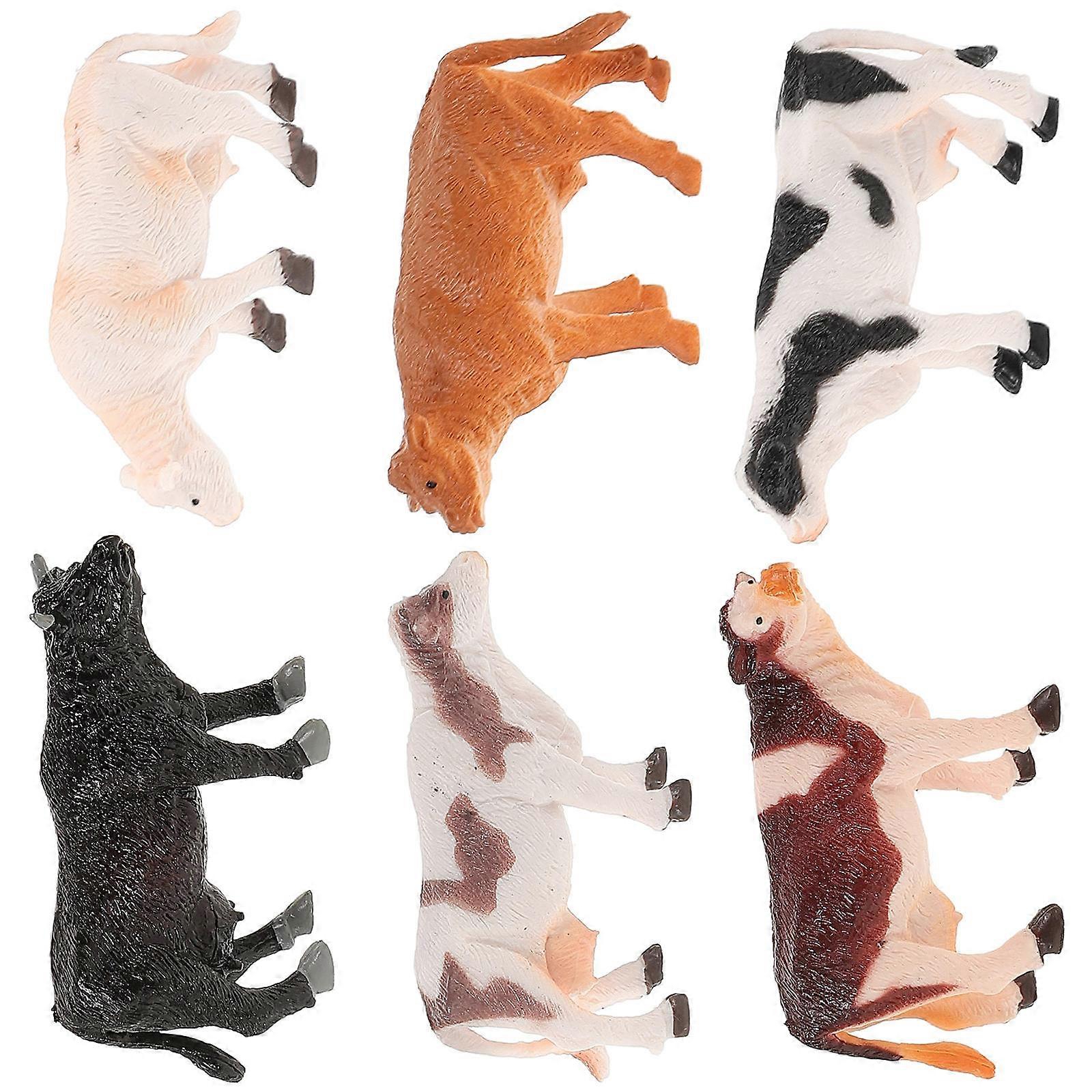 Plastic Miniature Cattle Figurine Set for Decor 18Pcs Assorted Colors
