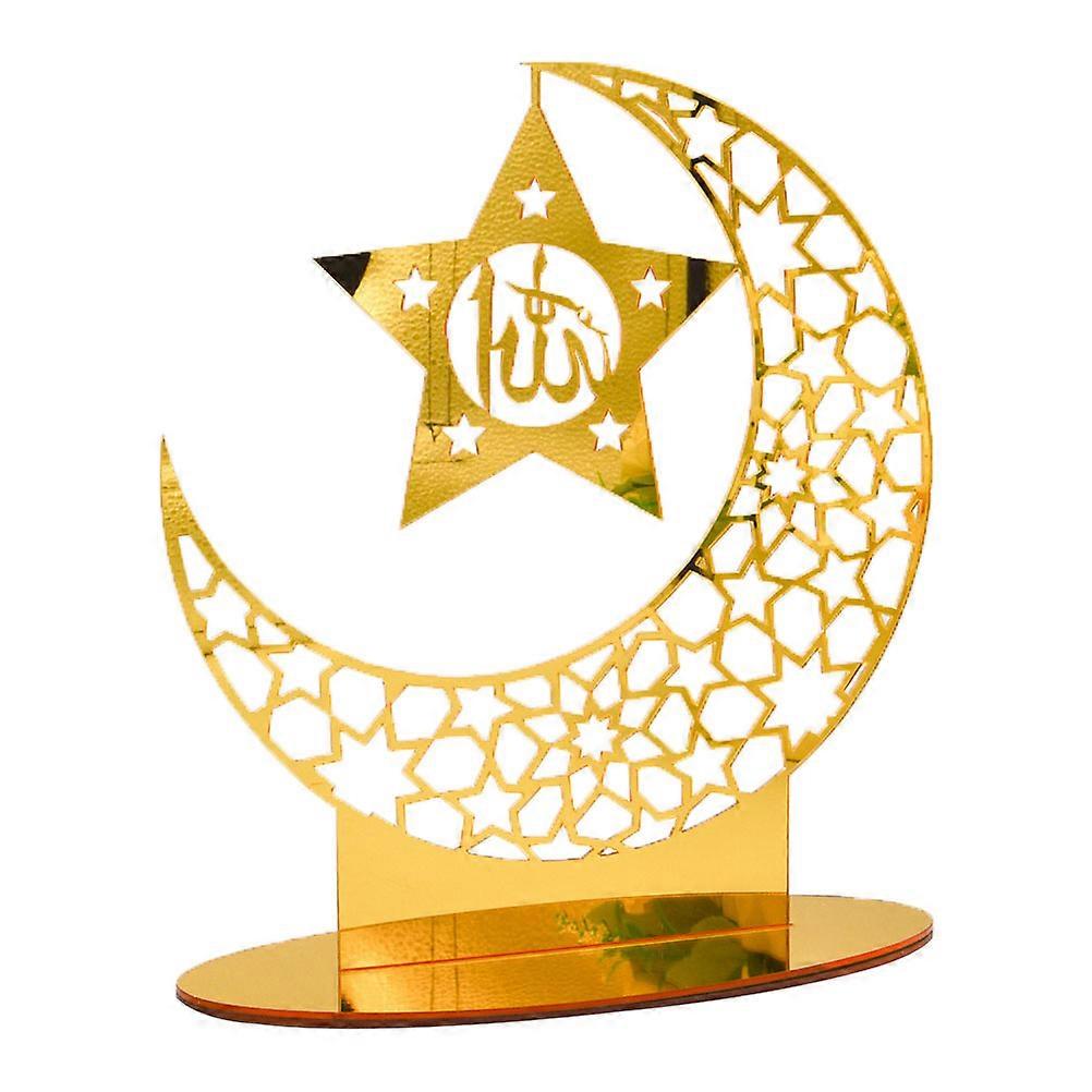 Festival Scene Layout Golden Acrylic Decor for Office Users with Compact Shape 1Set