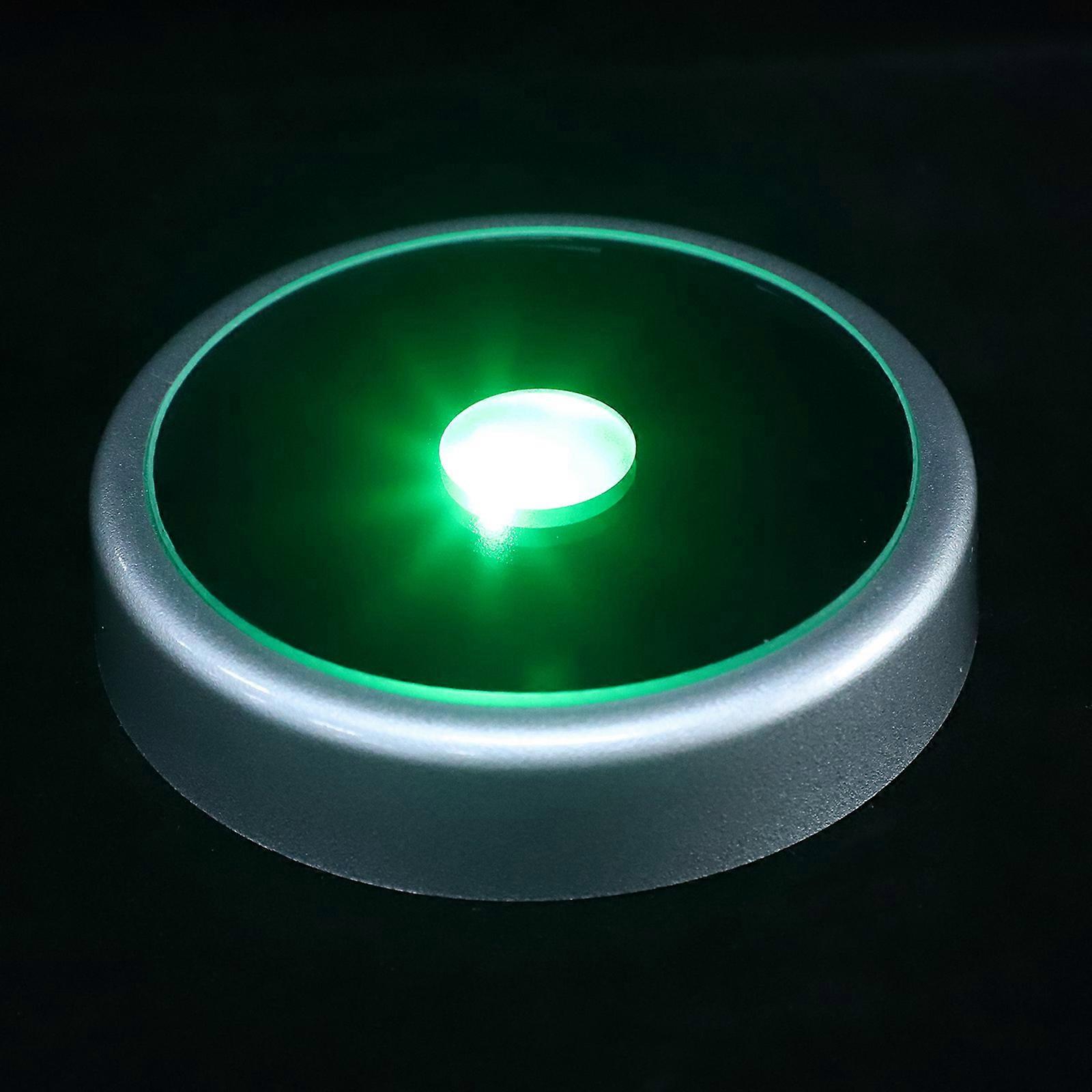 Crystal Display Stand With Color Changing LED Lighting Effect Round Base Indoor Display 10.00X10.00X2.30CM 1Set