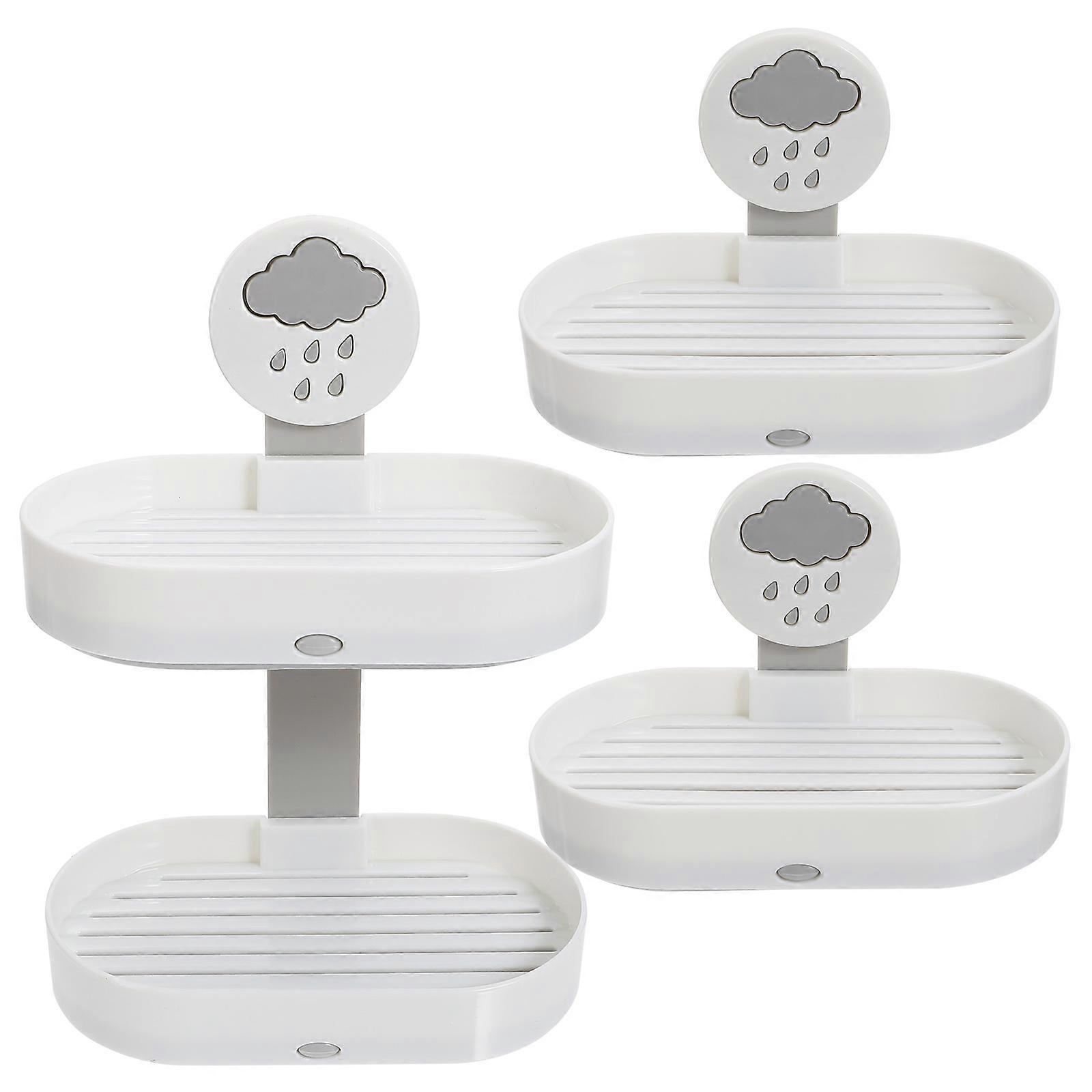 Practical Soap Holders 6 Pcs Simple Shape Bathroom Accessories Utilizing Space-saving Design Made Of PP