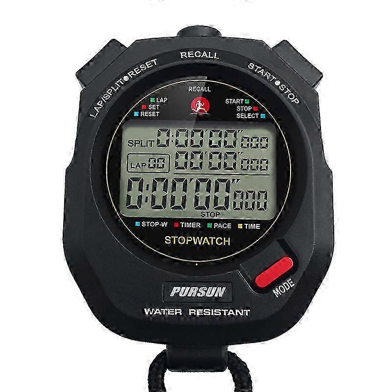 2025 Sports Stopwatch Timer with 100X2 Lap Split Memory/0.001 Second Timing, Professional Memory Stopwatch Large Display Alarm Clock Multi-Function Co