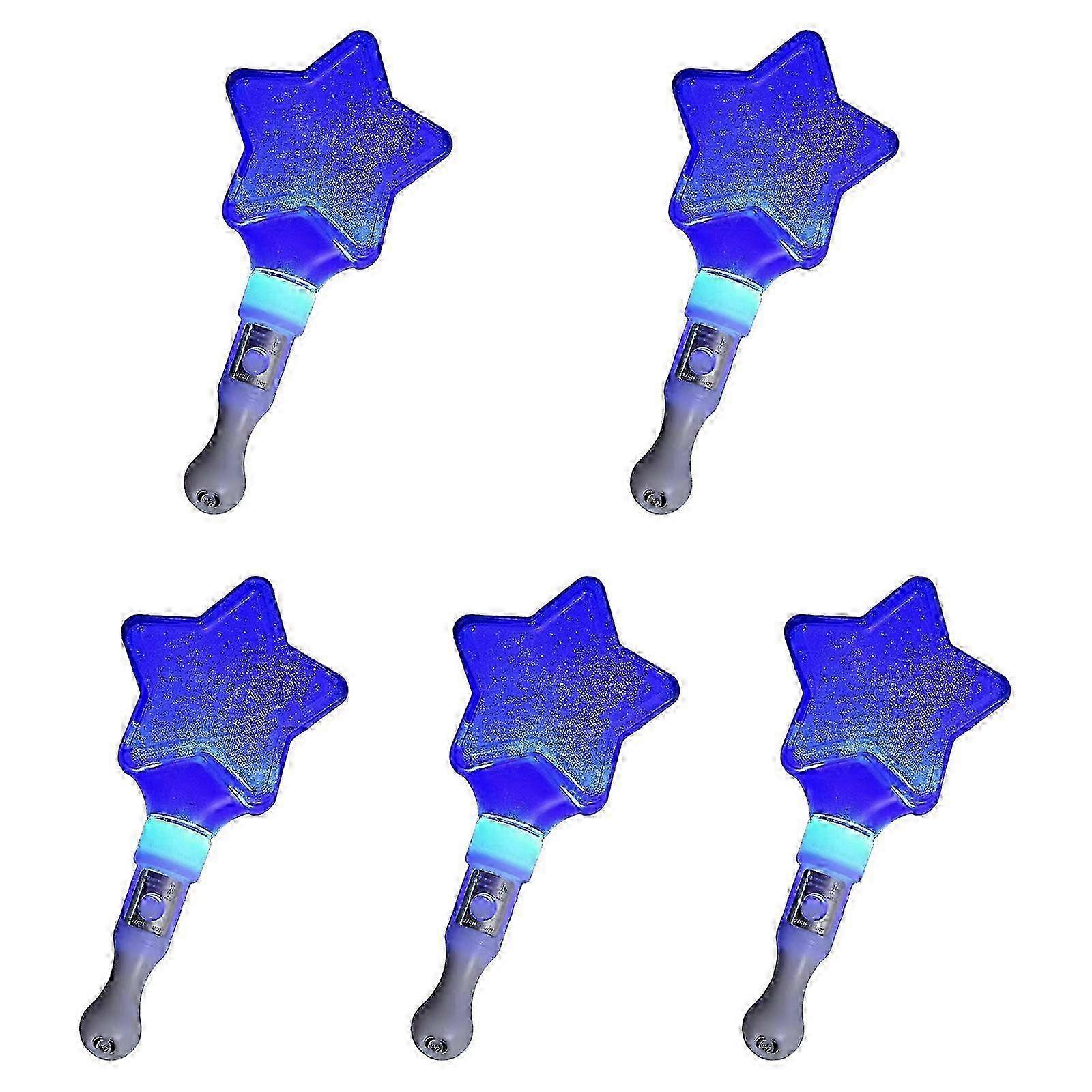 5pcs Light Up Wand Sticks with Random Color LED Glow Luminous Sticks Star and Heart Shaped Flashing LED Glow Sticks Yellow