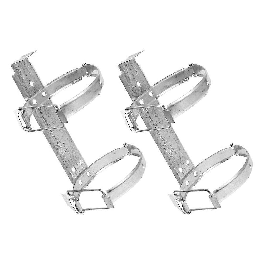 Iron Fire Extinguisher Wall Mount Bracket for Storage 4Pcs Silver