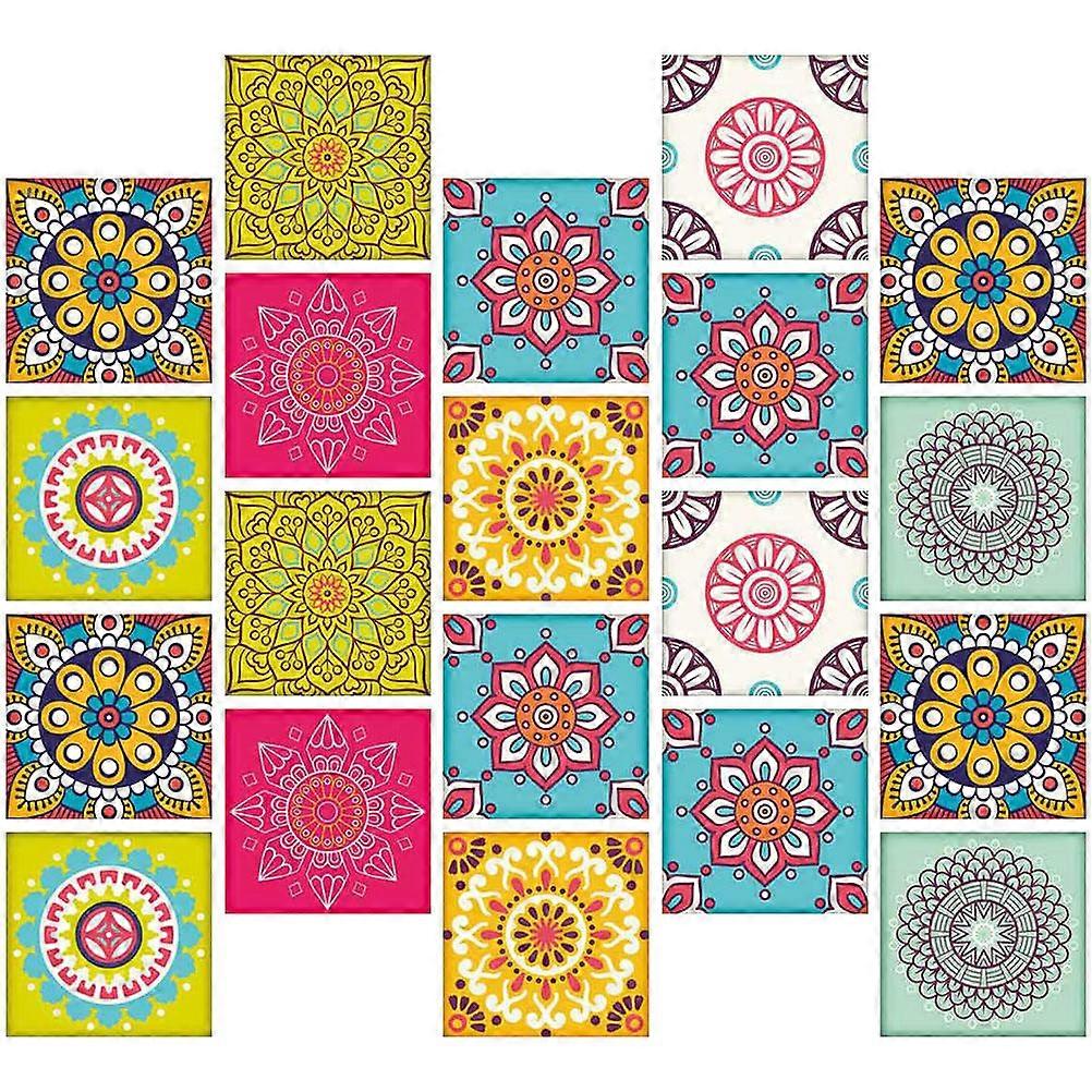 DIY Tile Stickers 30Pcs Assorted Color Peel And Stick Square Wall Decals Perfect For Homeowners And Enthusiasts