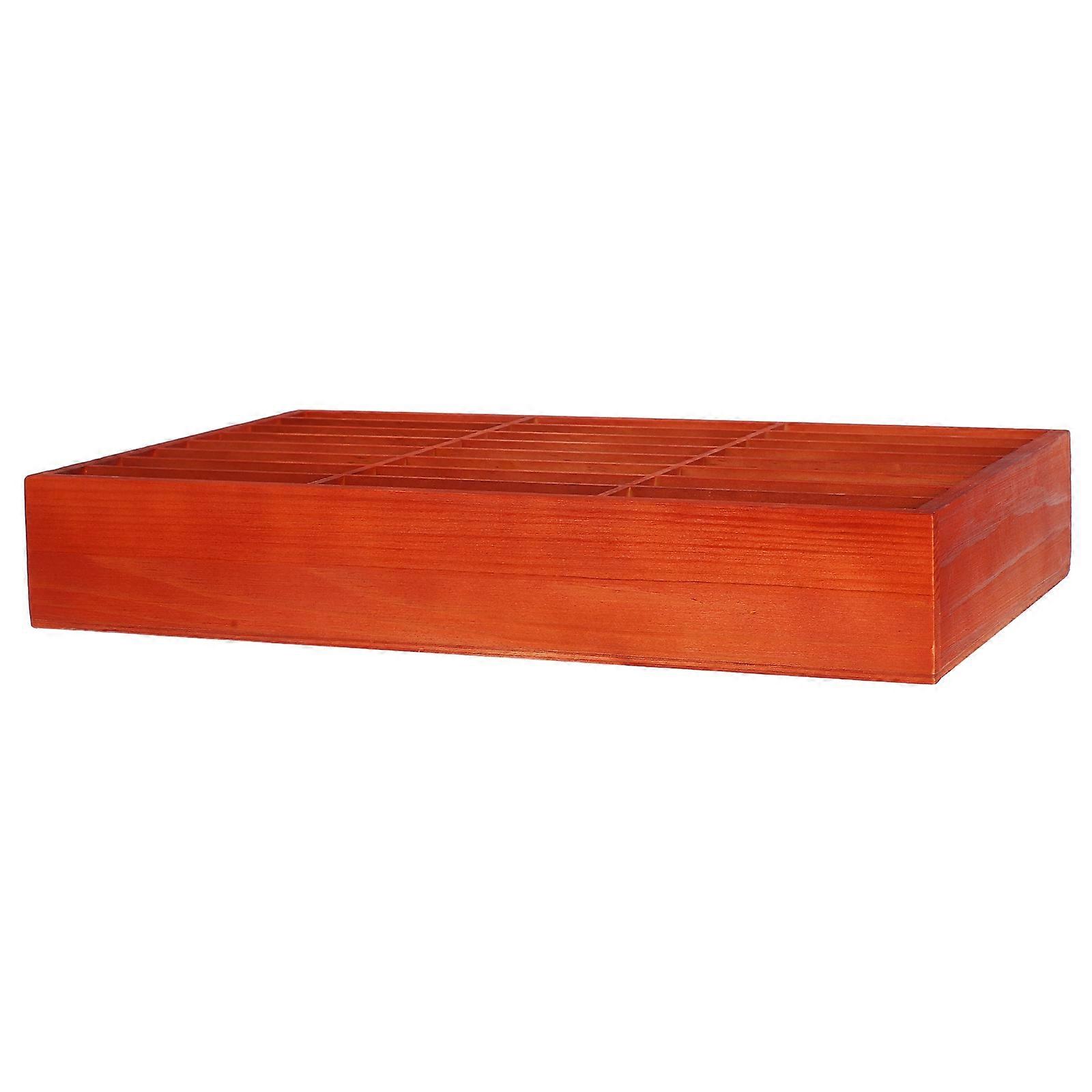 Mobile Phone Organizing Box for Office Use with 2Pcs Wooden Storage Compartments