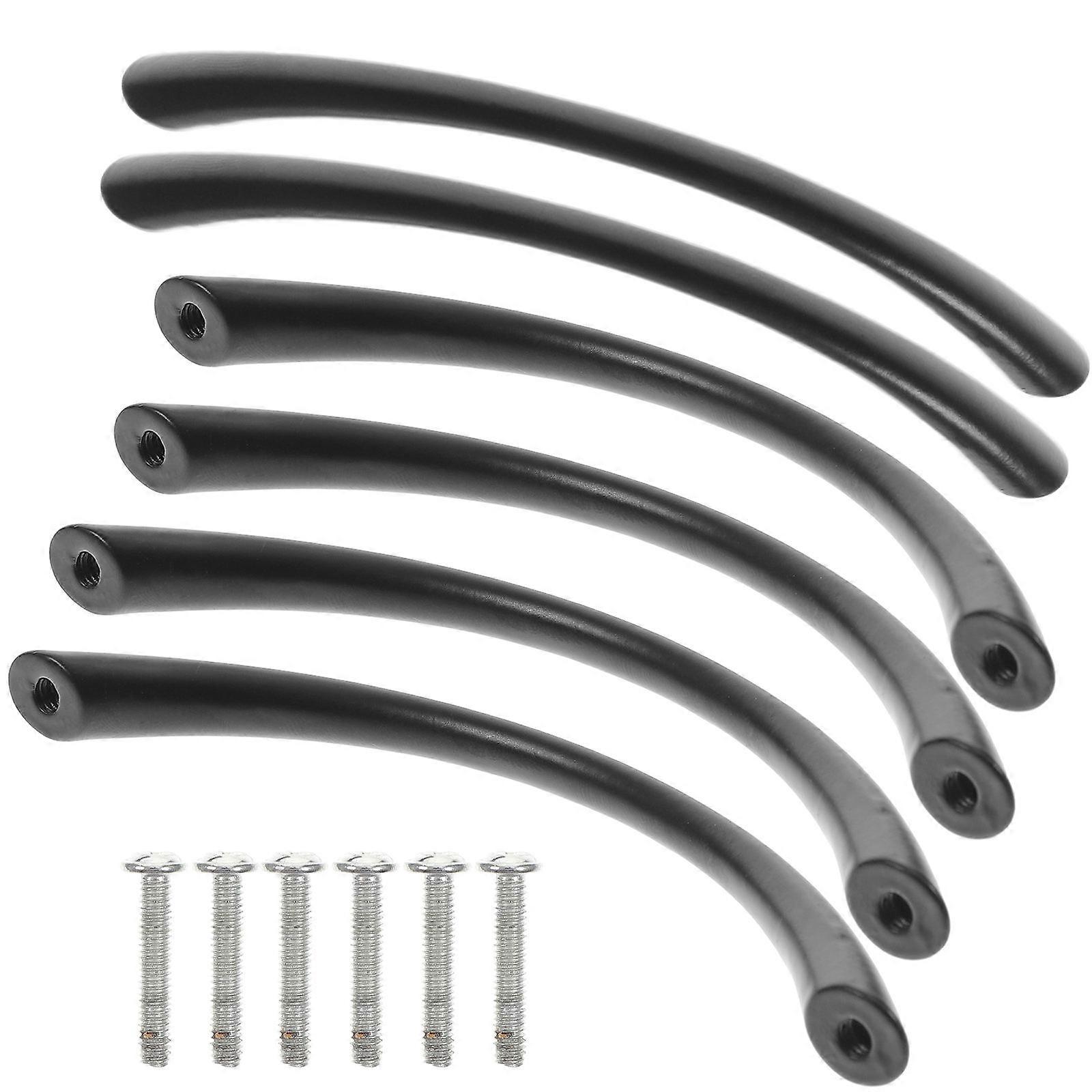 Chic Arc Shape Cabinet Handle For Closet Drawer Furniture Black 20 Pcs Durable Design