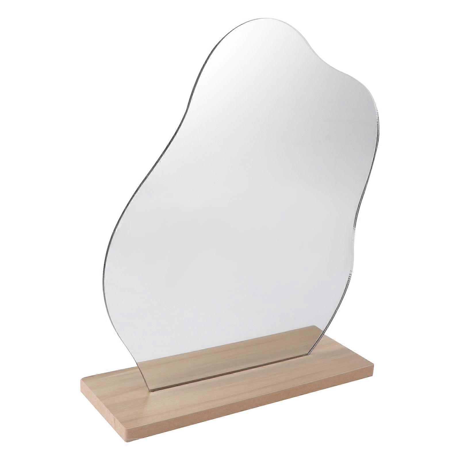 Creative Irregular Makeup Mirror for Desktop Use 1Pcs Silver Vanity Mirror