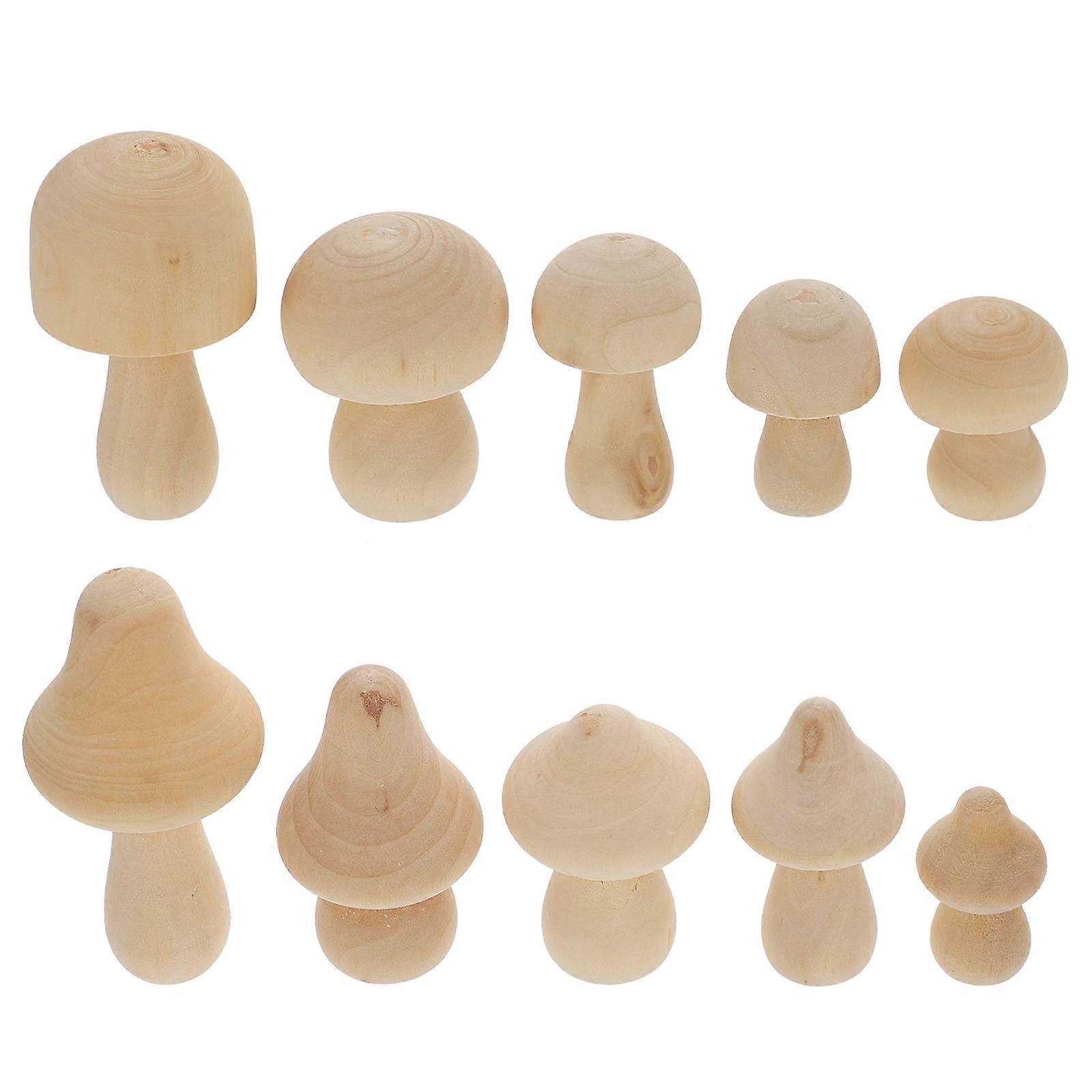 DIY Mushroom Models 30 Pcs Wooden Mushroom Ornaments For Home Decoration Creative Activity Colorful Unique Designs
