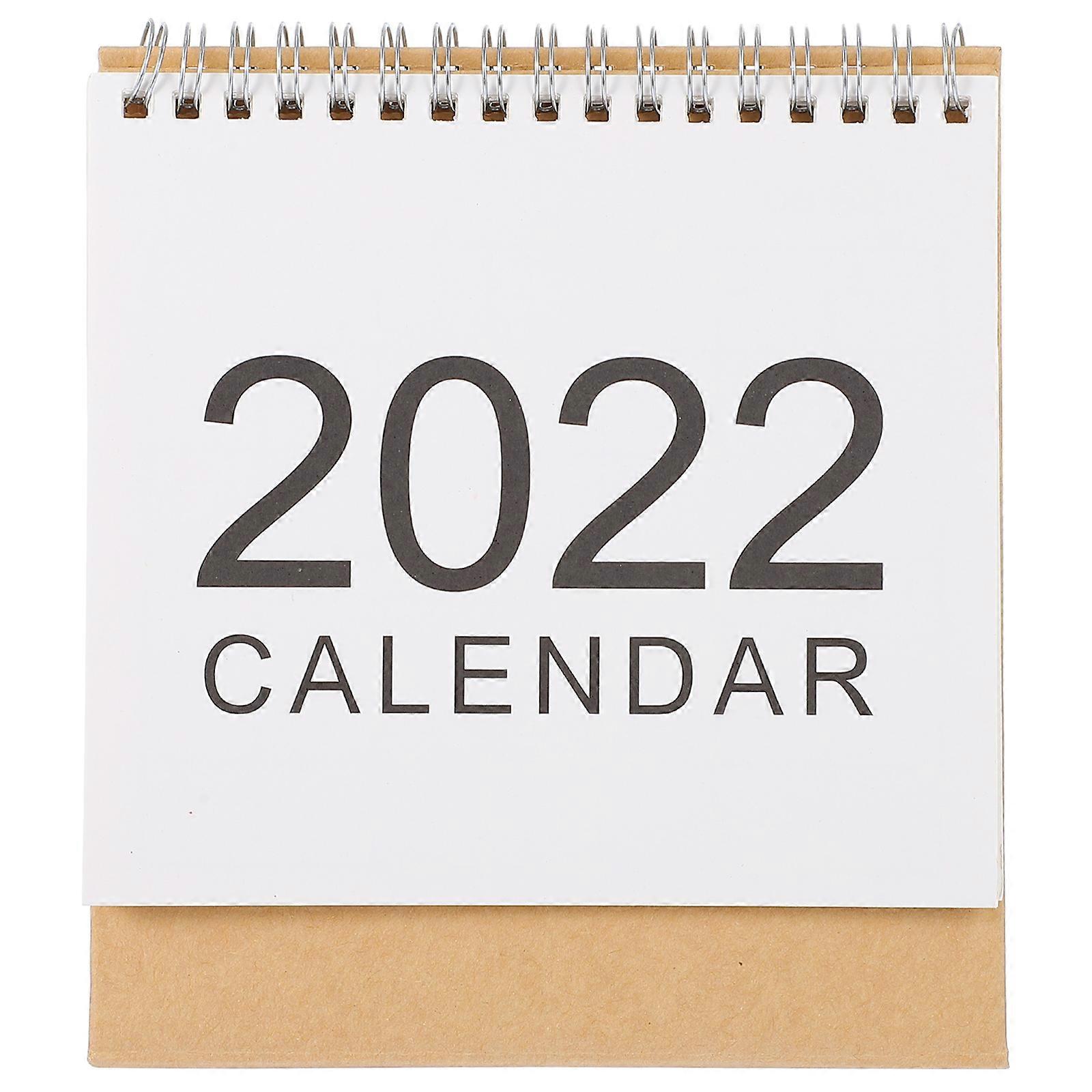 Tabletop Calendar Simple Design Daily Schedule For Office Red 15X16.5CM Page Turning Convenience 1Pack