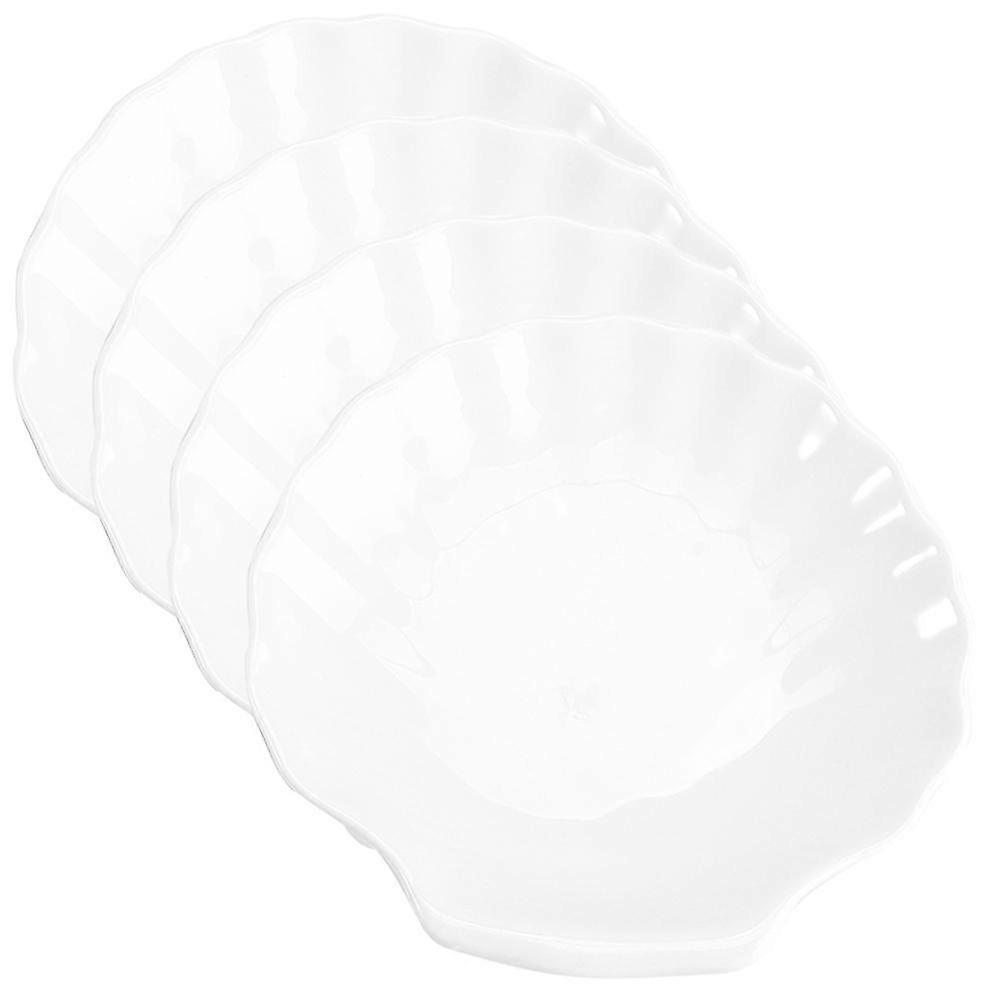 Ceramic Plates Seasoning Dishes For Dining Table Holding Snacks Shell Design 4Pcs