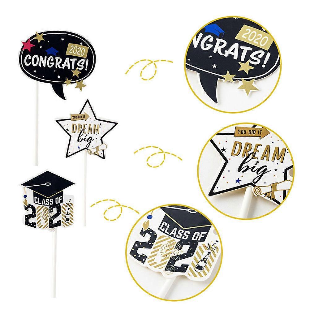 Delicate Design Graduation Party Cake Picks Suitable For Cupcakes And Desserts Measuring Approx. 11.5X4.5X0.1Cm 24Pcs
