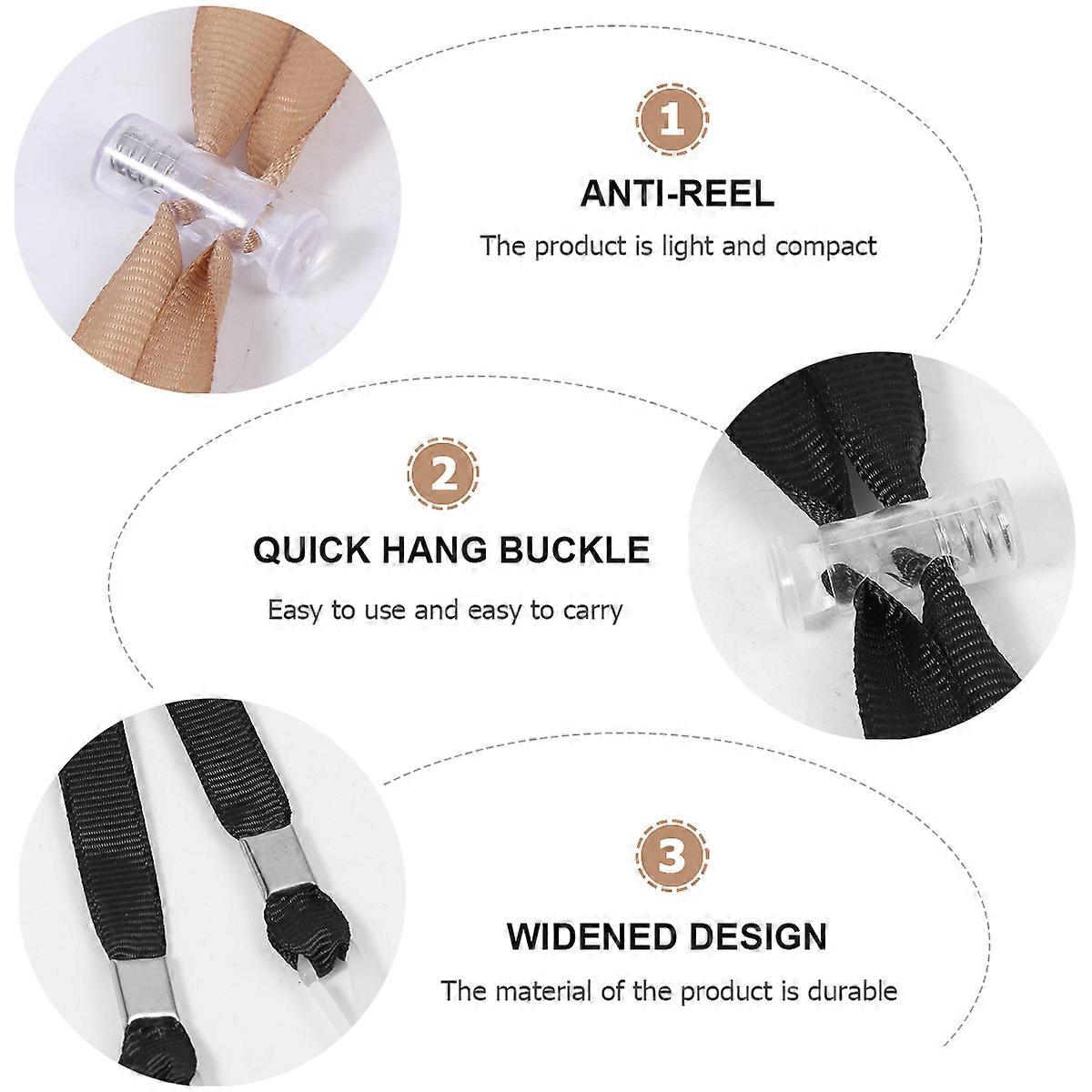 Black 4Pcs Adjustable Cord Fastener Lanyard for Outdoor Use with Anti-Lost Feature