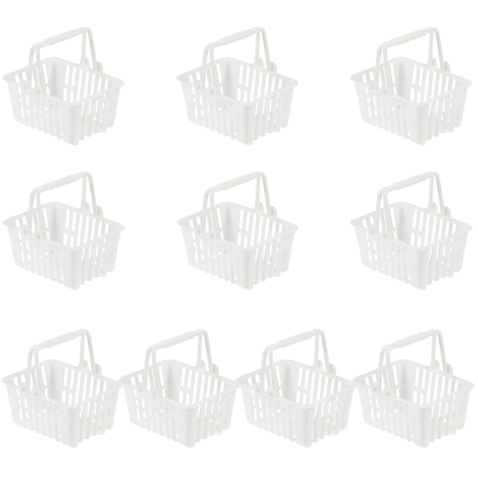 Plastic Basket Toys Simulation Shopping Baskets for Kids 10Pcs Pack