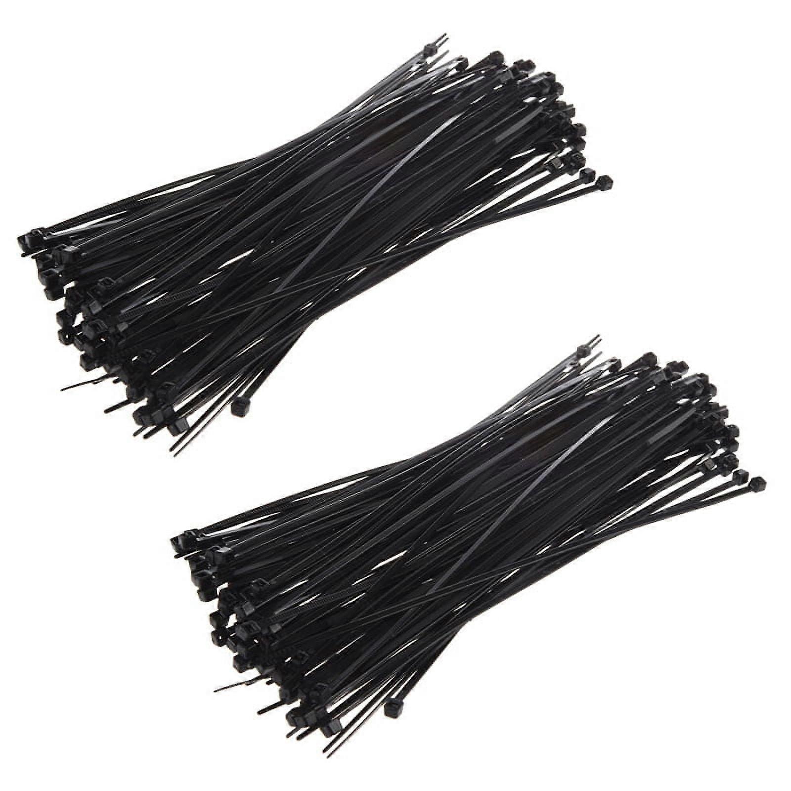 8 inch Plastic Cable Zip Ties 200-Pack (Black)