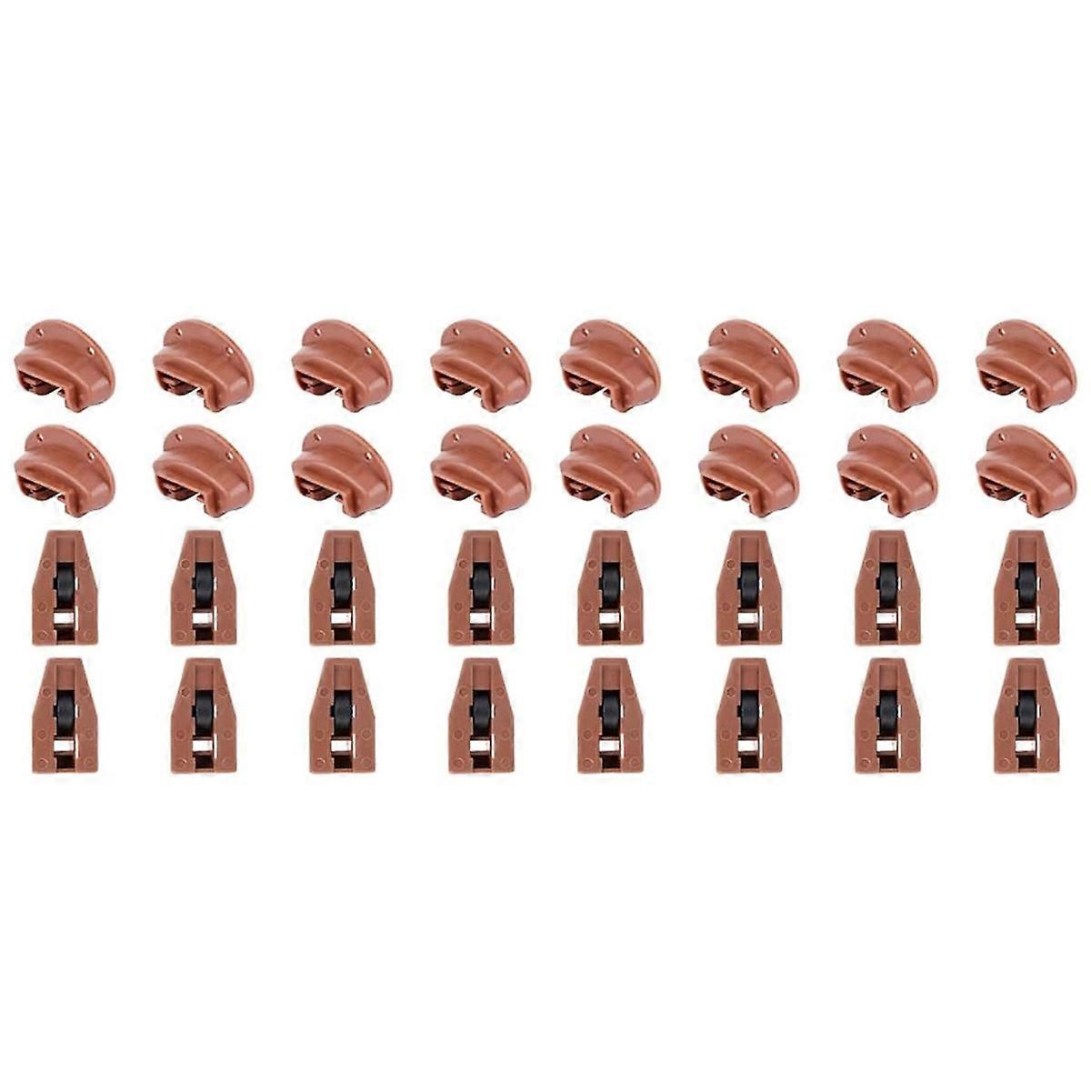 16Sets Plastic Drawer Track Guides Kit,Drawer Slides Guides Replacement Parts for Center Mount Drawe