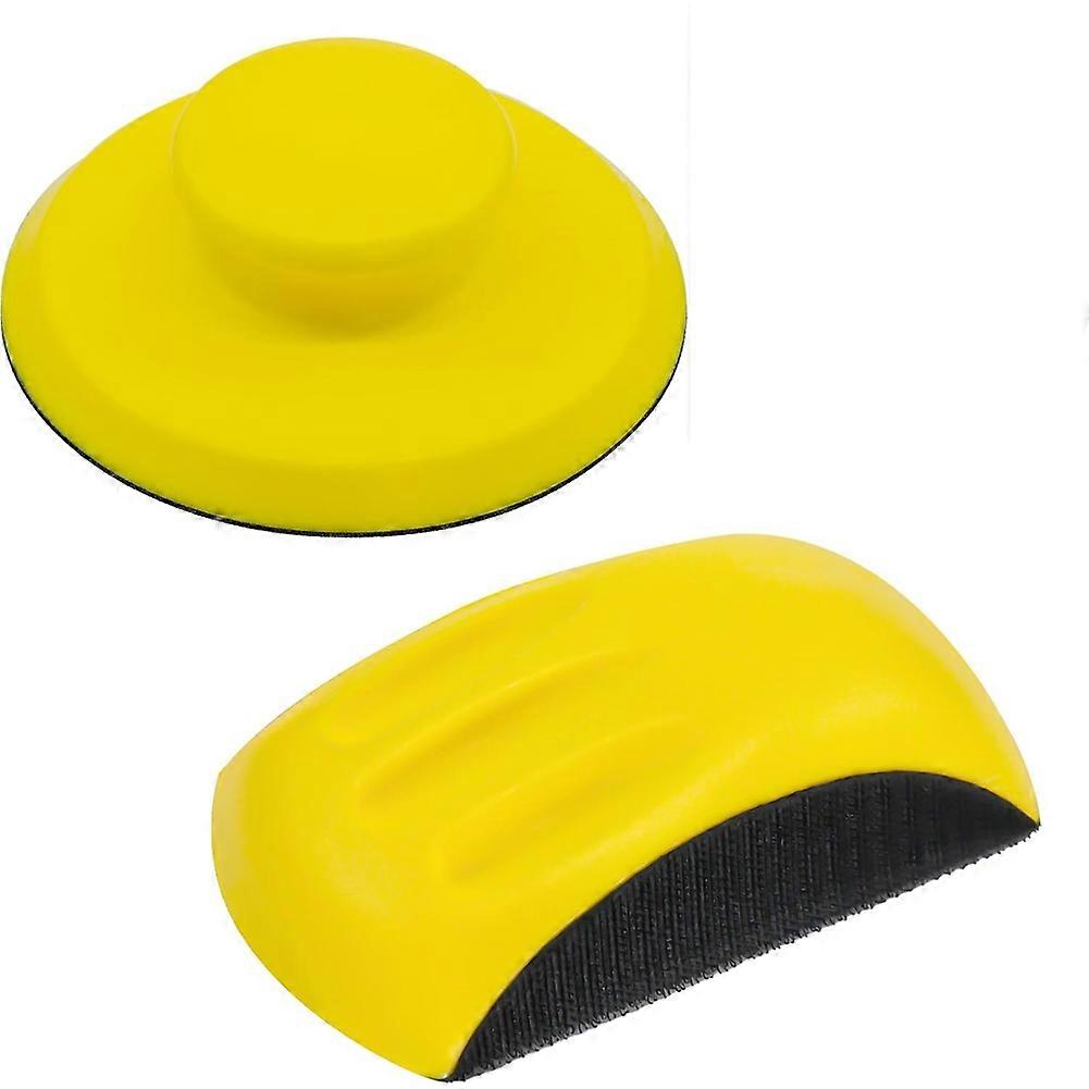 2Pack Sanding Blocks, 6inch Hand Sanding Block with Mouse-Shaped and Round Sanding Block for Furniture Restoration