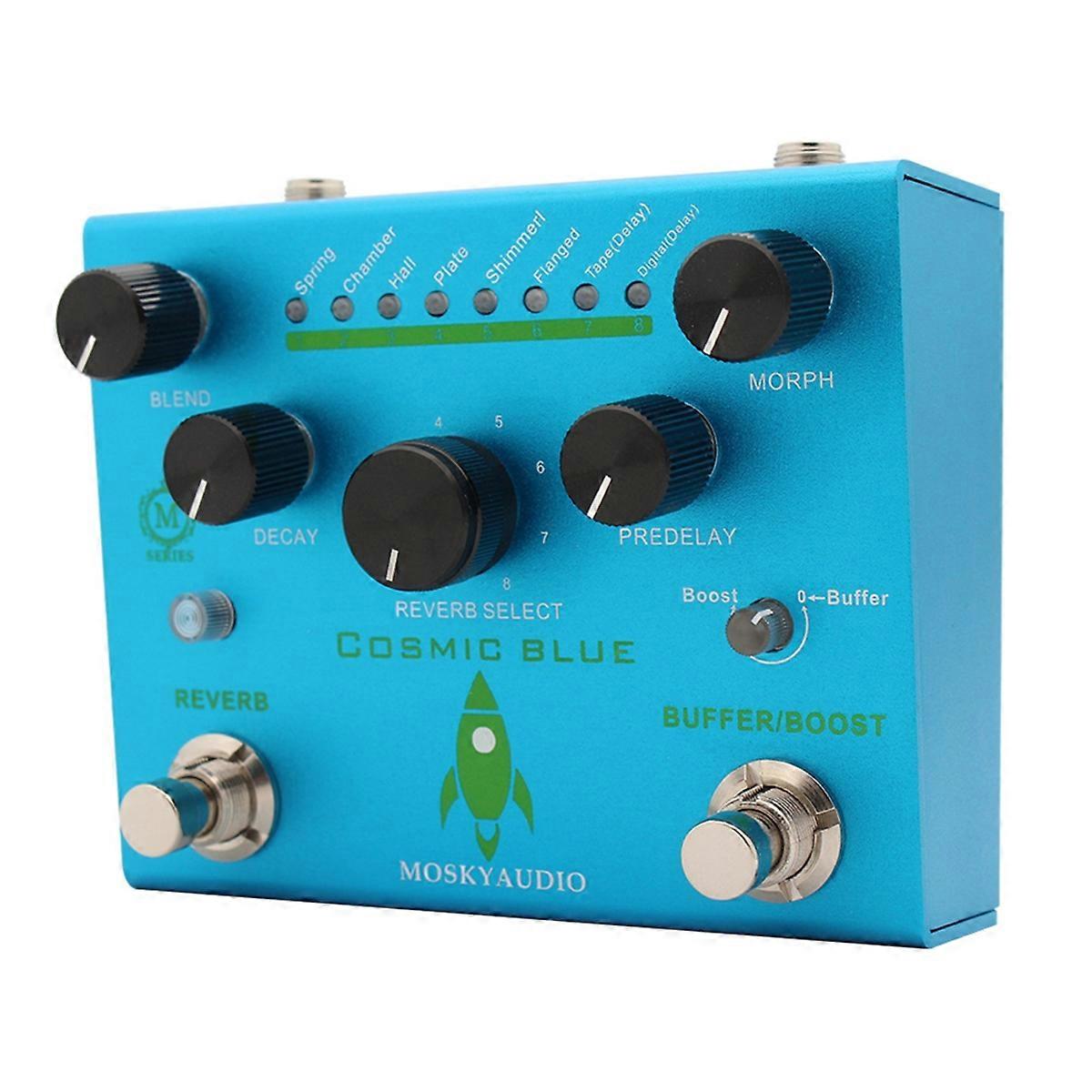 COSMIC BLUE Gitarr Bas Effekter Pedal Reverb 8 Modeller Funktion Ljudprocessor för Gitarr och Bas