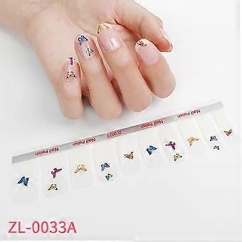 20 Nagellackfolie Nagelsticker Regenbogen Nagelsticker 3D wasserdicht Schmetterling Bogen Nagelsticker ZL-0033A Bare Chip + Nagelfeile