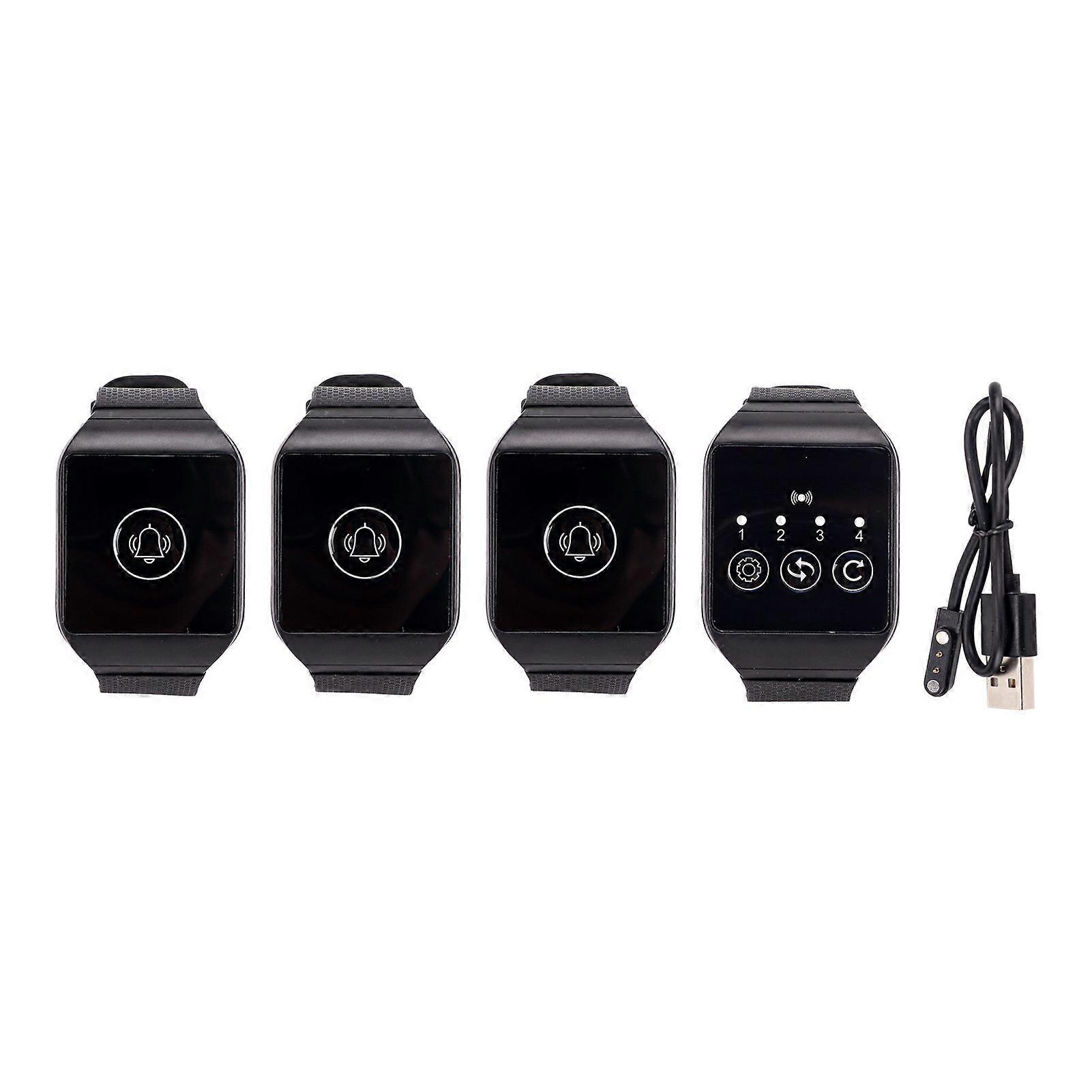 Wireless Wrist Pager Multipurpose IPX7 Water Resistant 433.92MHz Watch Pager for Restaurant Paging System