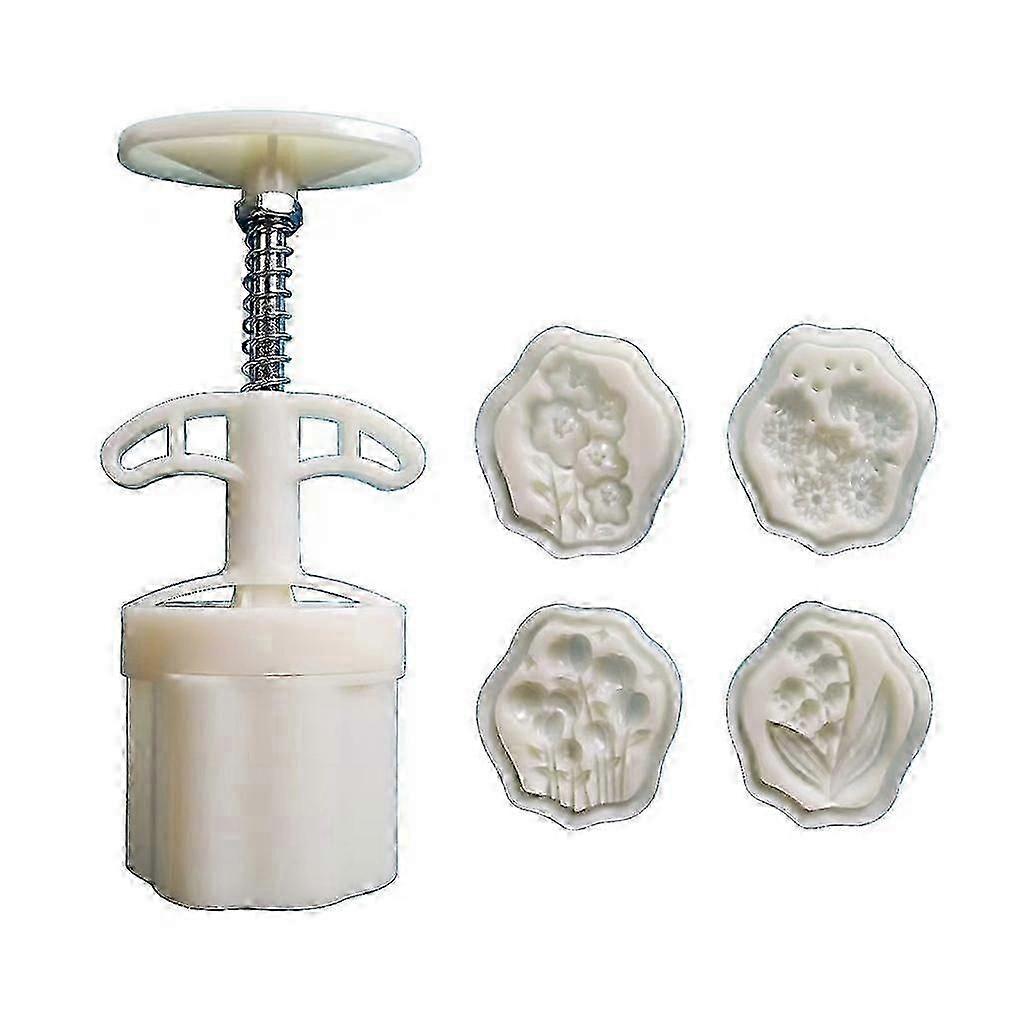 Flower Shaped Mooncake Molds Plastic Moon Cake Stamps with Various Sizes