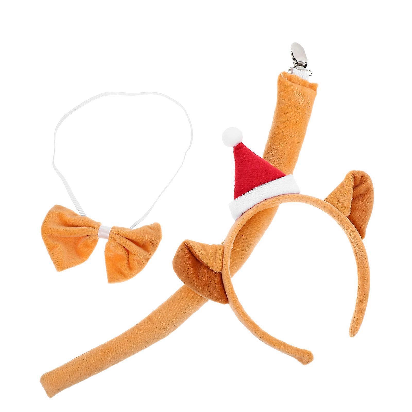 Christmas Cat Ear Headband Plush Set for Cosplay Events 3Sets