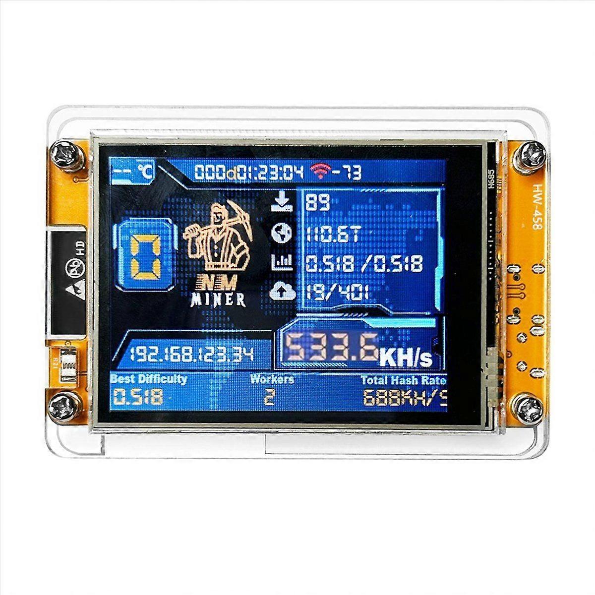 NMMiner NerdMiner V2 530KH/S Hashrate BTC Solo Lottery Miner ESP32 2.8 Inch Smart Display Bitcoin C