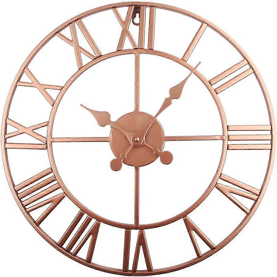 Large Metal Wall Clock - Wall Clock with Roman Numerals
